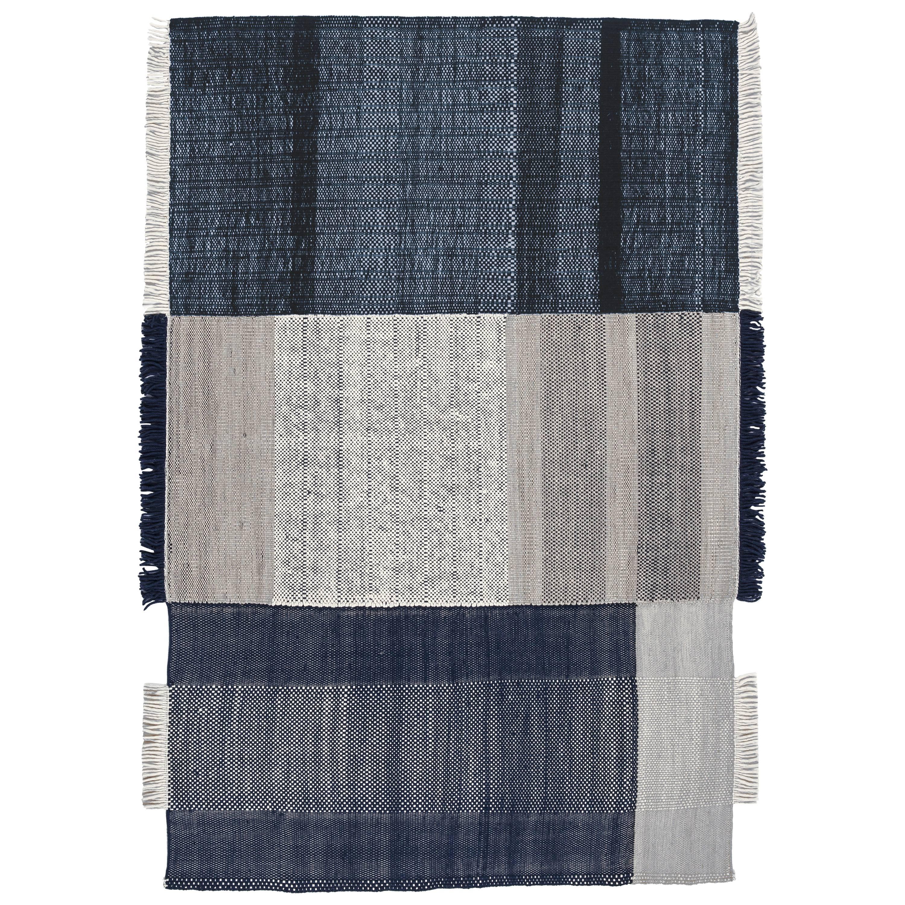 Hand-Loomed Tres Rug in Blue by Nani Marquina & Elisa Padron, Extra Large