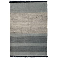 Hand-Loomed Tres Stripes Rug in Blue by Nani Marquina & Elisa Padro, Large