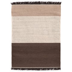 Hand-Loomed Tres Stripes Rug in Chocolate by Nani Marquina & Elisa Padron, Large