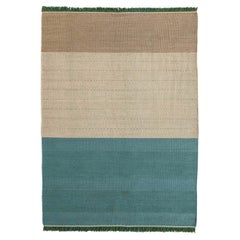 Hand-Loomed Tres Stripes Rug in Green by Nani Marquina & Elisa Padro, Large