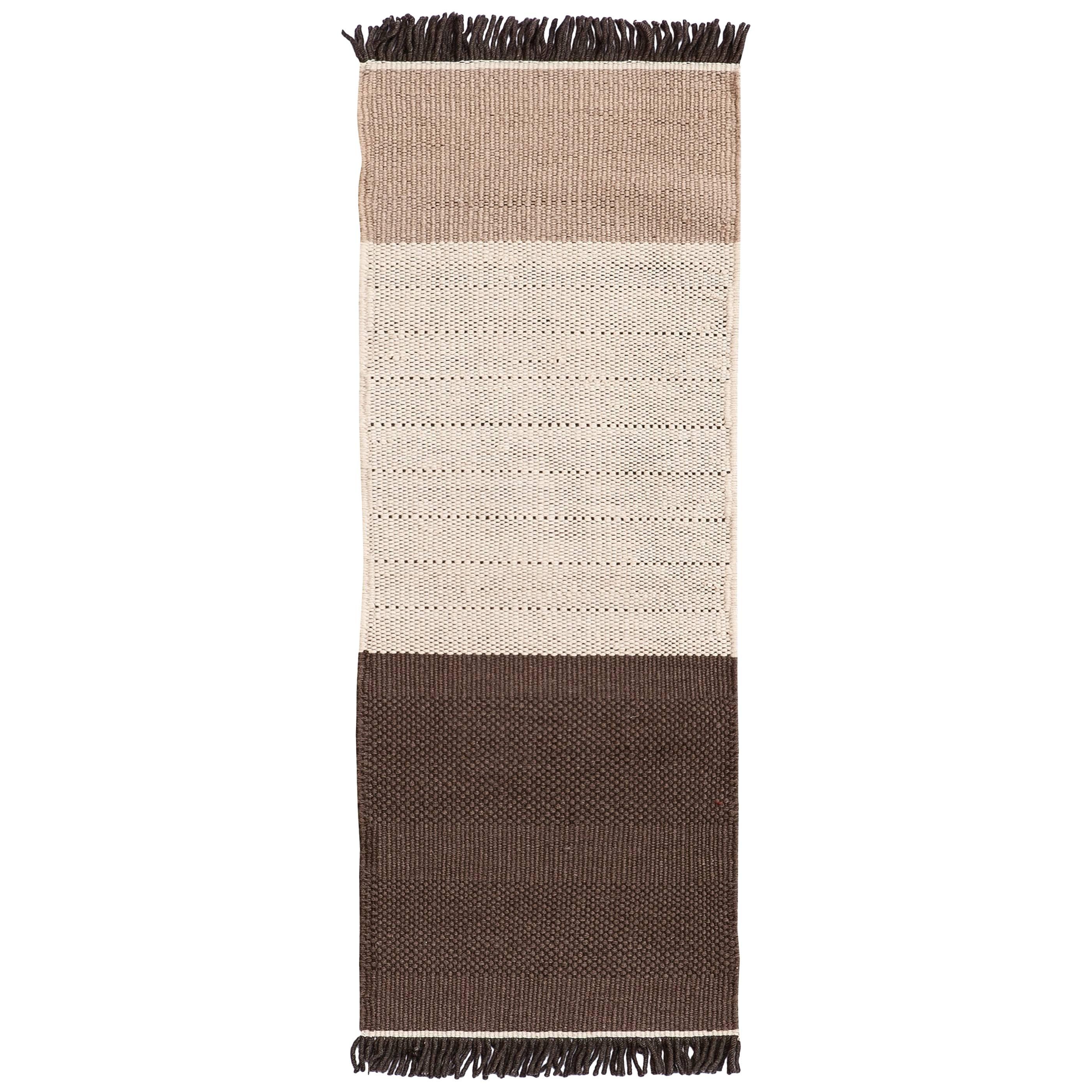 Hand-Loomed Tres Stripes Runner in Chocolate by Nani Marquina & Elisa Padron