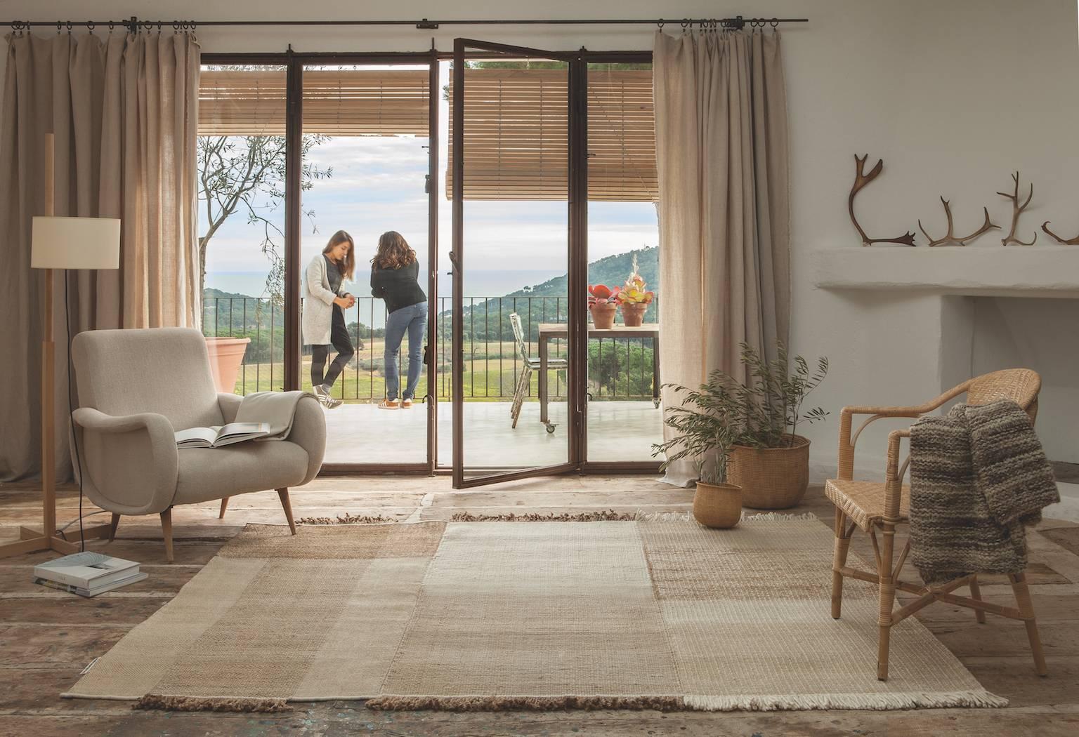 Handgewobener Tres Vegetal Teppich von Nani Marquina & Elisa Padron, groß (Moderne) im Angebot