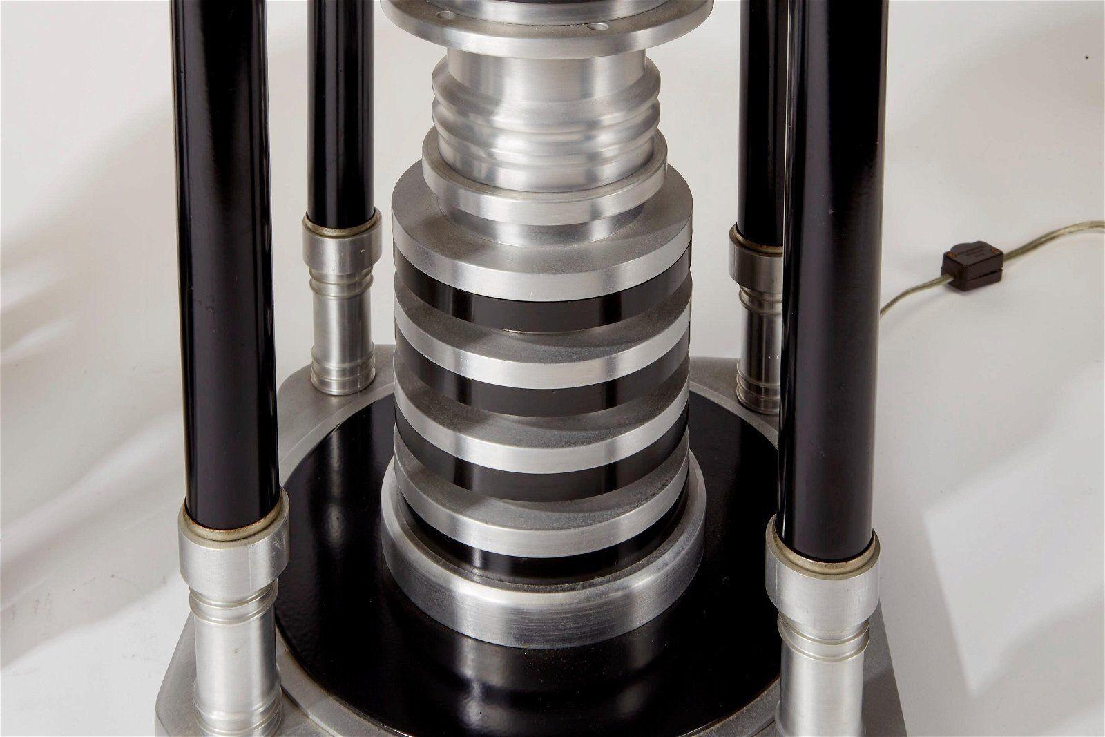 Hand Machined Neo Art Deco Table Lamp Pair In Excellent Condition In Van Nuys, CA