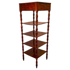 Vintage Hand Made 1 Drawer Mahogany Etagere, Italy, Circa:1960