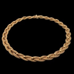 Collana con catena a maglie intrecciate in oro 14k da 18" con perline d'oro lucido, fatta a mano