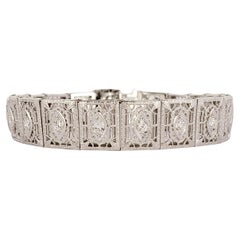 Hand-Made 14K & Platinum Women Bracelet with Diamonds