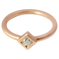 Hand Made 14K Rose gold & Natural Brilliant Cut Diamond Ring