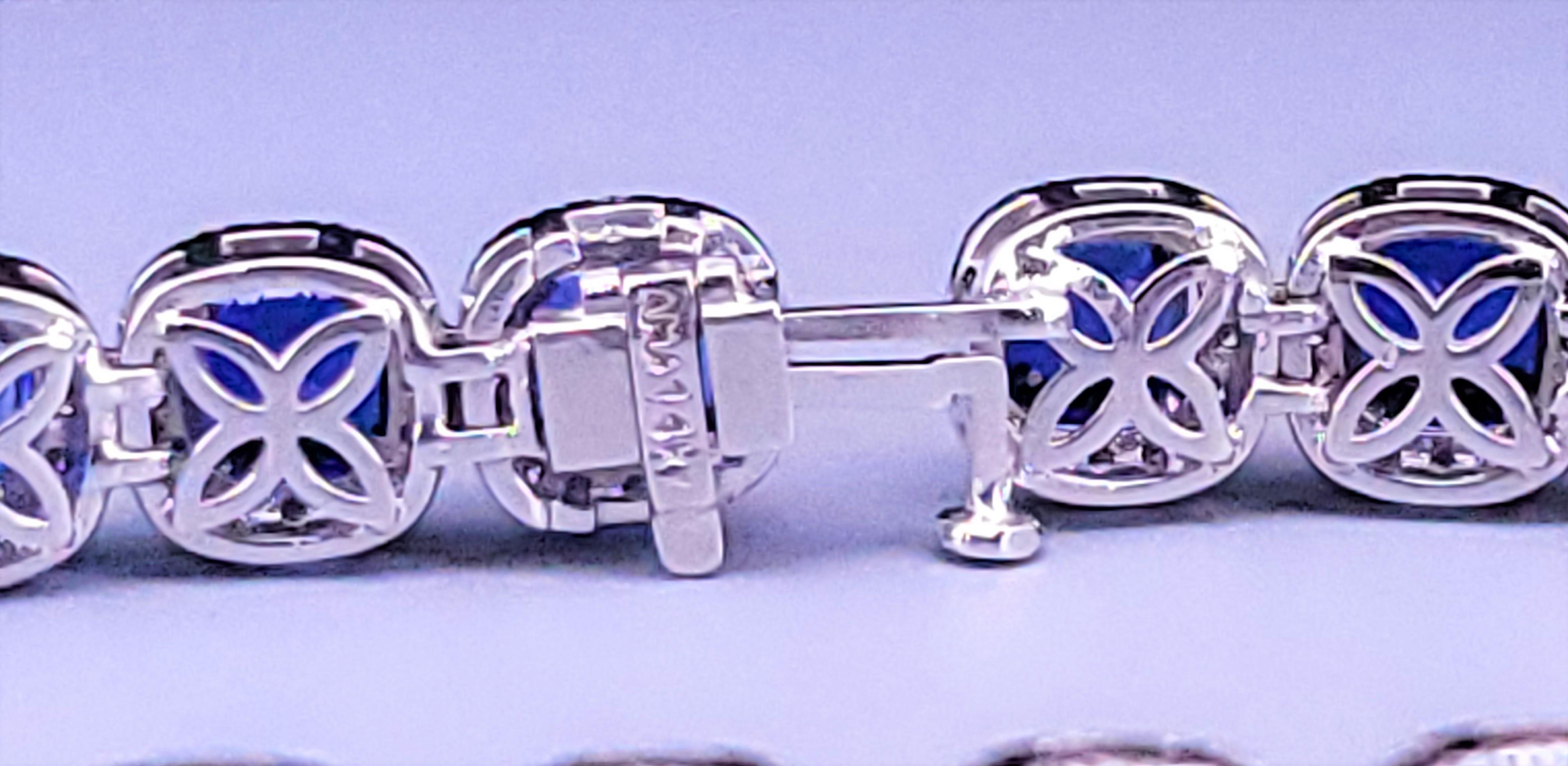 De las mujeres Hand Made 14K White Gold Bracelet with Sapphire & Diamonds en venta