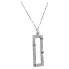Hand Made 14K White Gold, Natural Diamonds Necklace