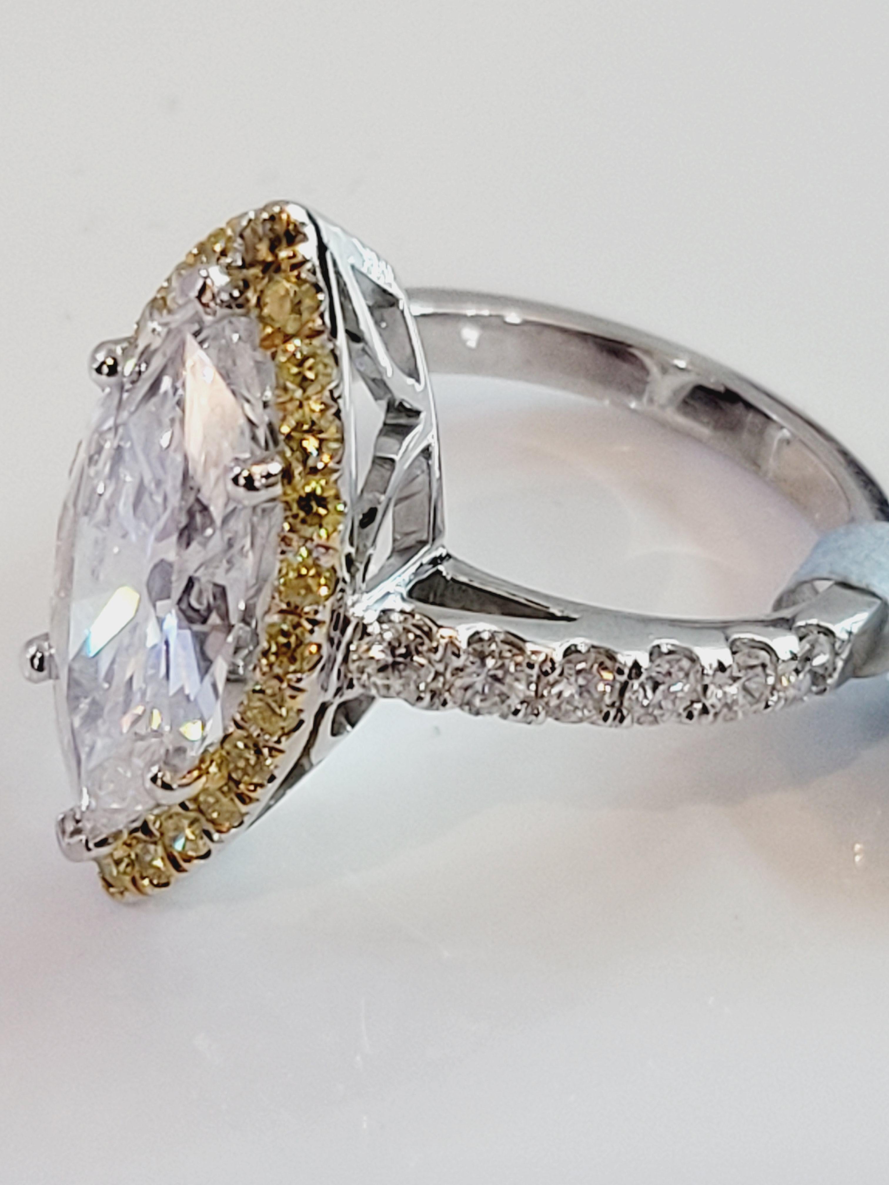 Oval Cut Hand Made 14K White Gold ring with Diamonds For Sale