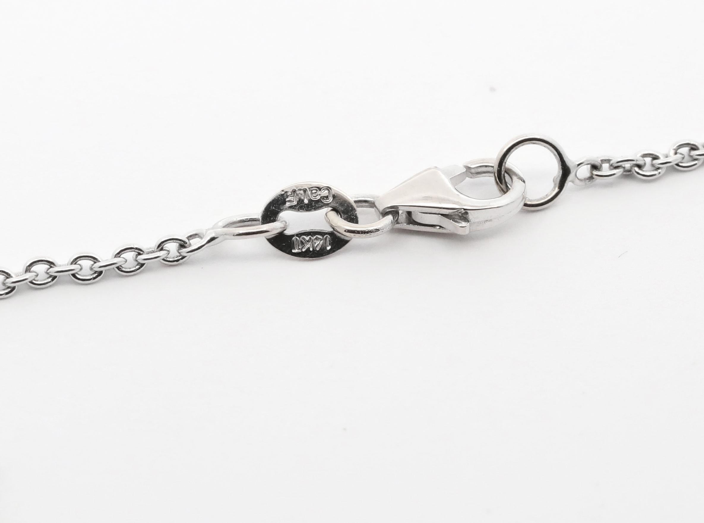 Hand Made 14K White & Yellow Gold & Natural Diamonds Necklace For Sale 4