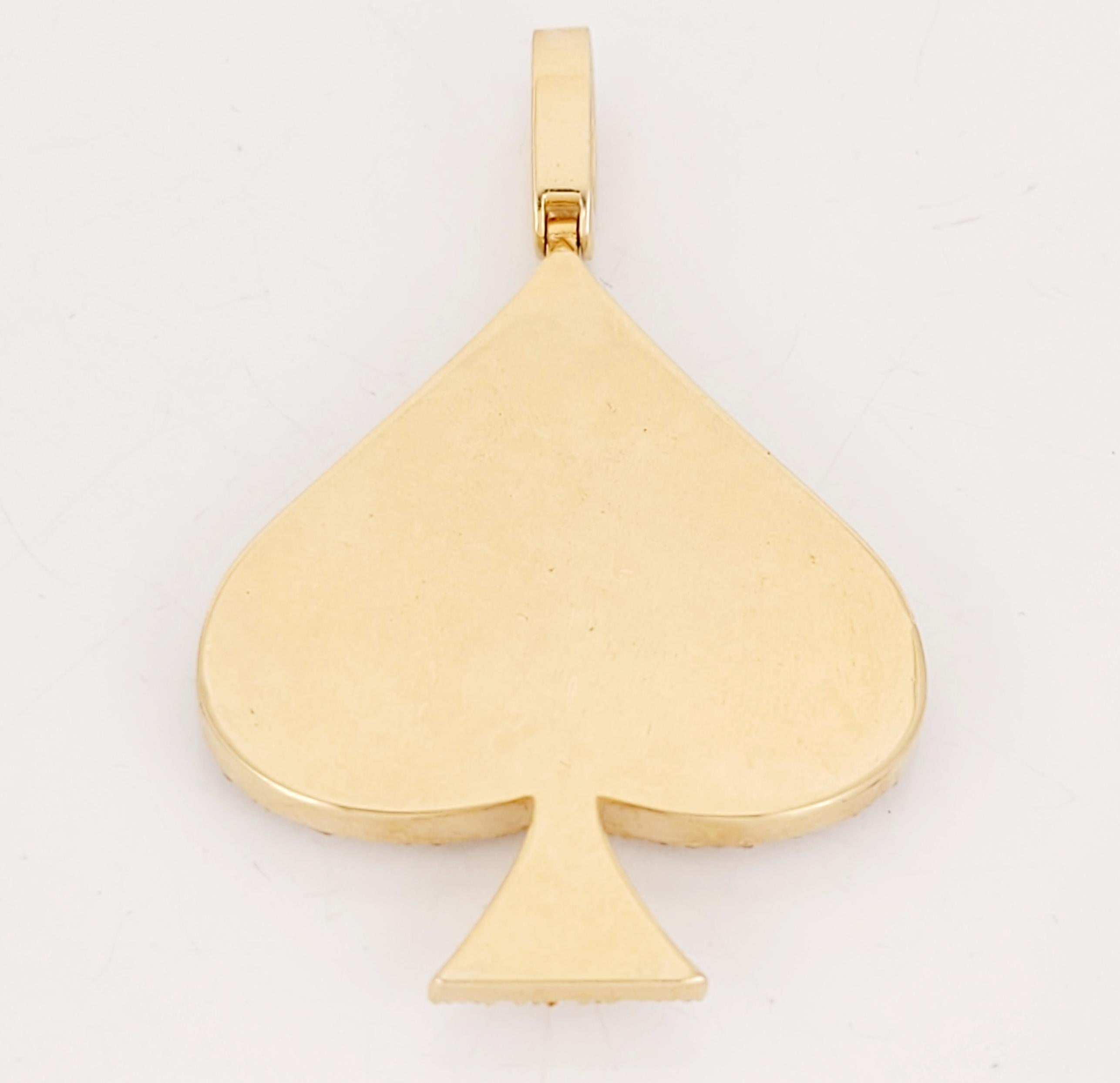 Women's or Men's Hand -Made 14K Y Gold Heart Pendant with Diamonds For Sale