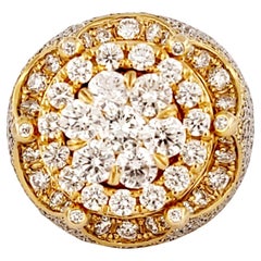 Hand Made Anillo de Oro Amarillo de 14K con Diamantes Talla 10.25