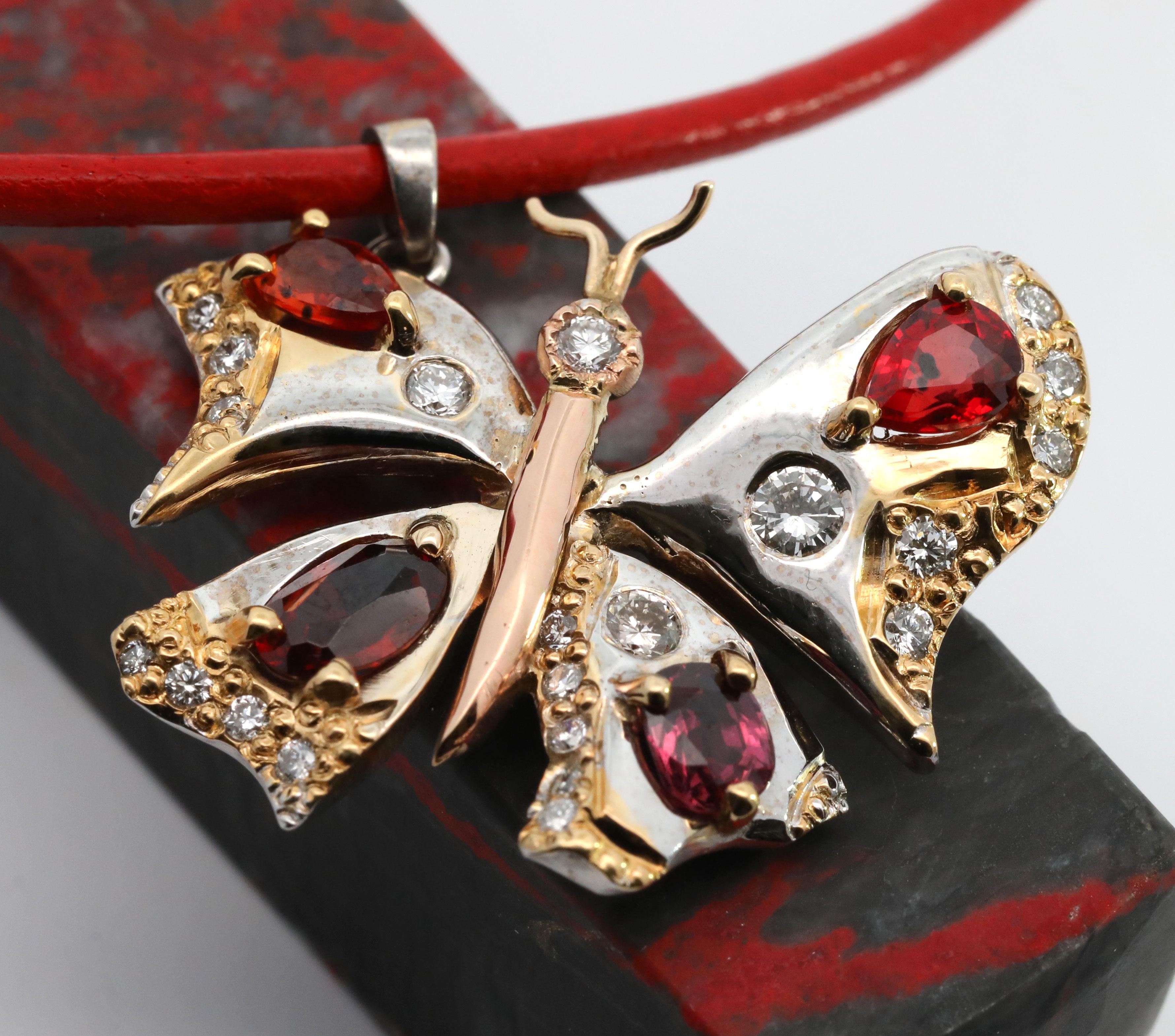 Hand Made 14K Gelb / Weißgold, natürliche farbigen Saphir, natürliche Diamanten Ne im Angebot 1