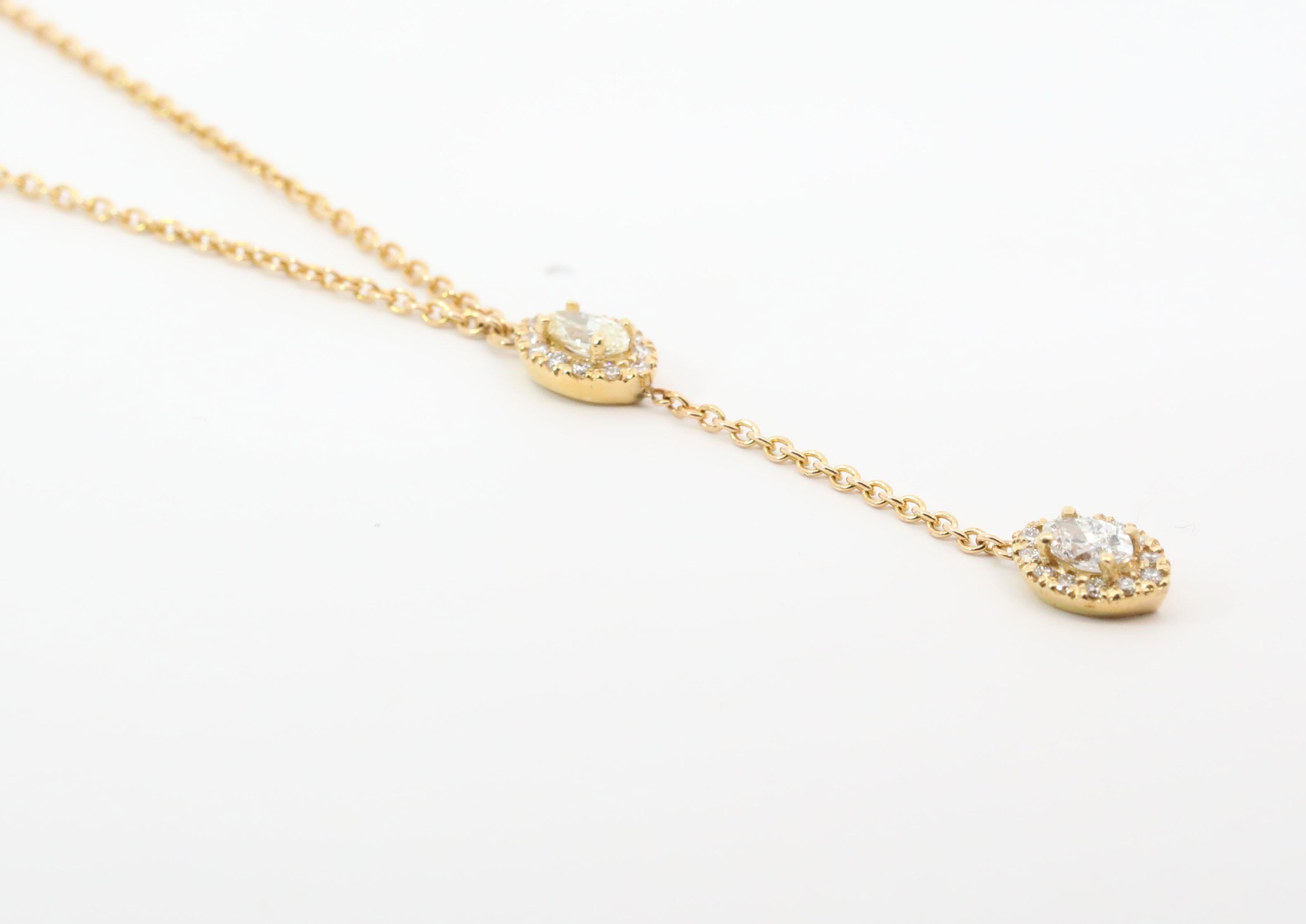 Collier pendentif en or jaune 18K et diamants naturels, fait à la main en vente 1