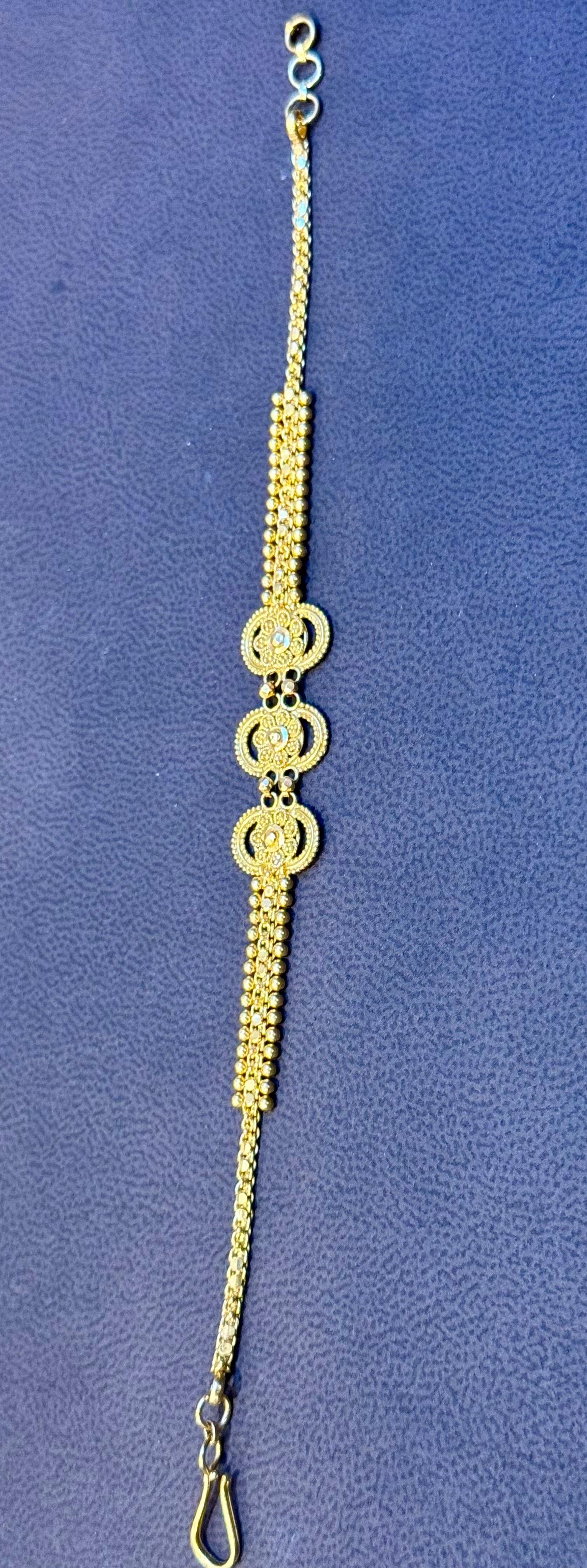 Hand Made 22 Quilates  Pulsera de Oro Amarillo Macizo, 8,6 Gm, 7 Pulgadas en venta 7
