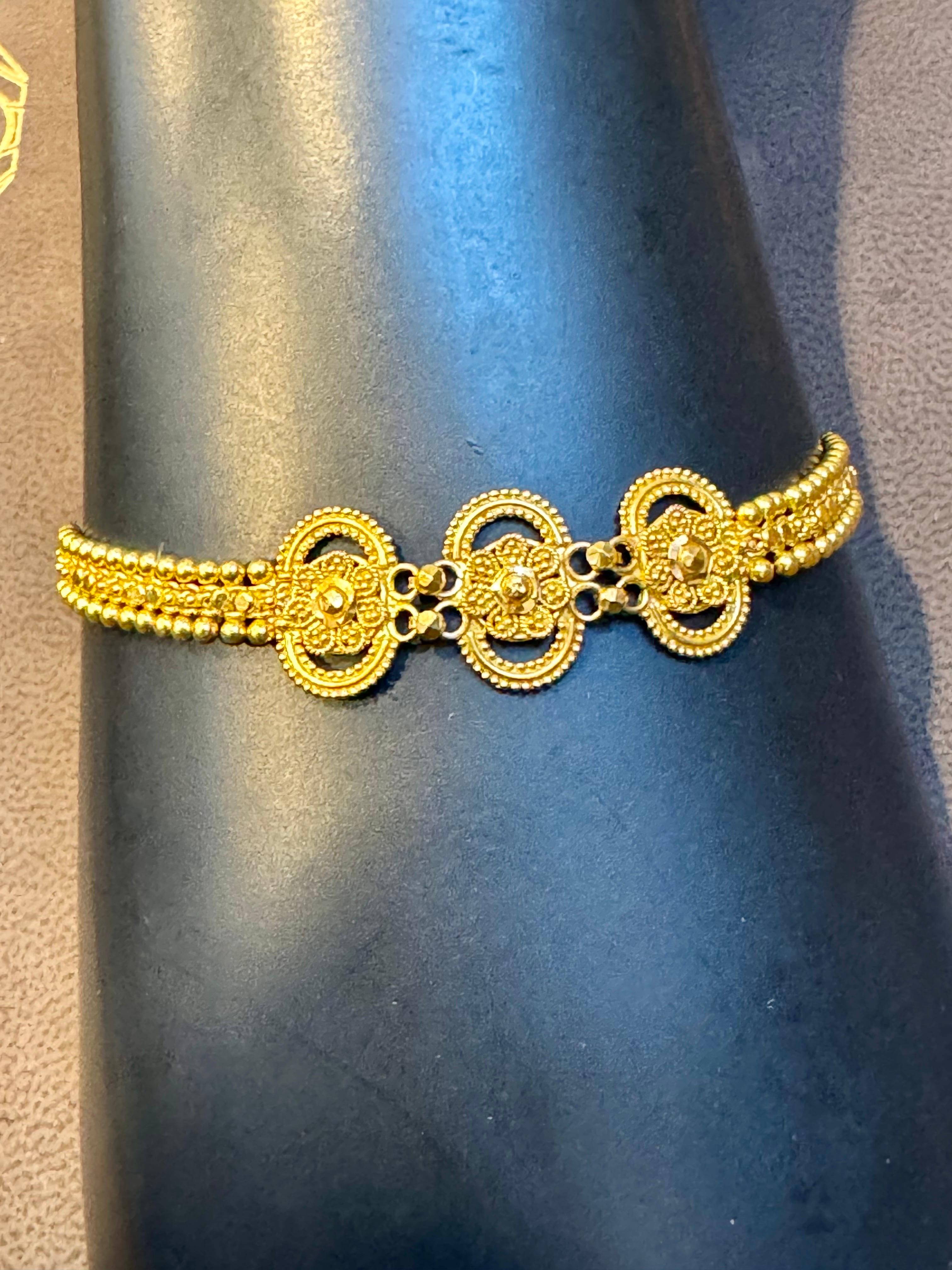 Femenino o masculino Hand Made 22 Quilates  Pulsera de Oro Amarillo Macizo, 8,6 Gm, 7 Pulgadas en venta