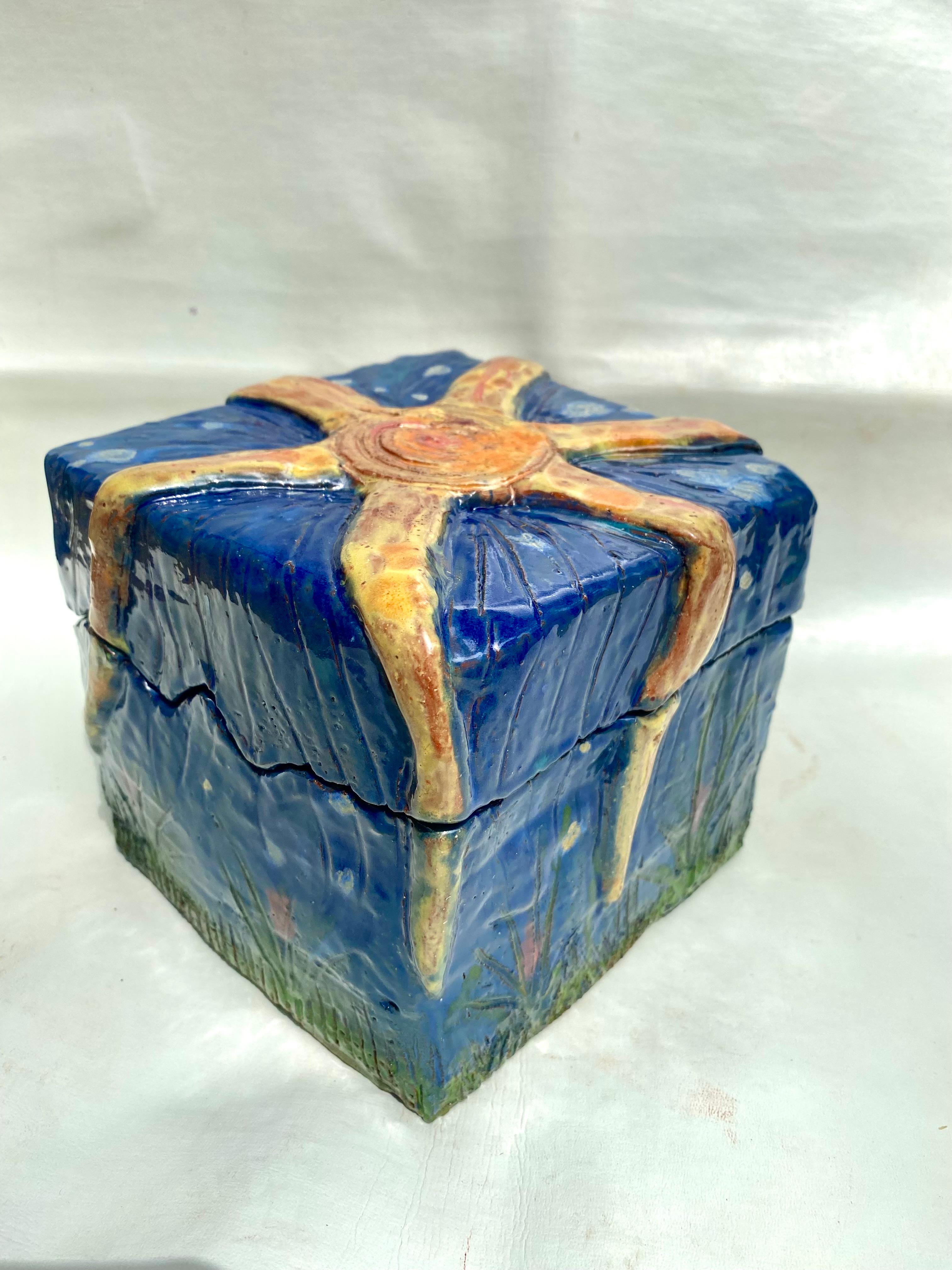Hand Built Abstract Sculptural Glazed Ceramic Box. Fitted Lid

Offered for sale is a handmade abstract form ceramic box that is signed and dated by Rexx Fischer. The box is both functional and a sculptural object. Rexx is a painter and ceramicist.
