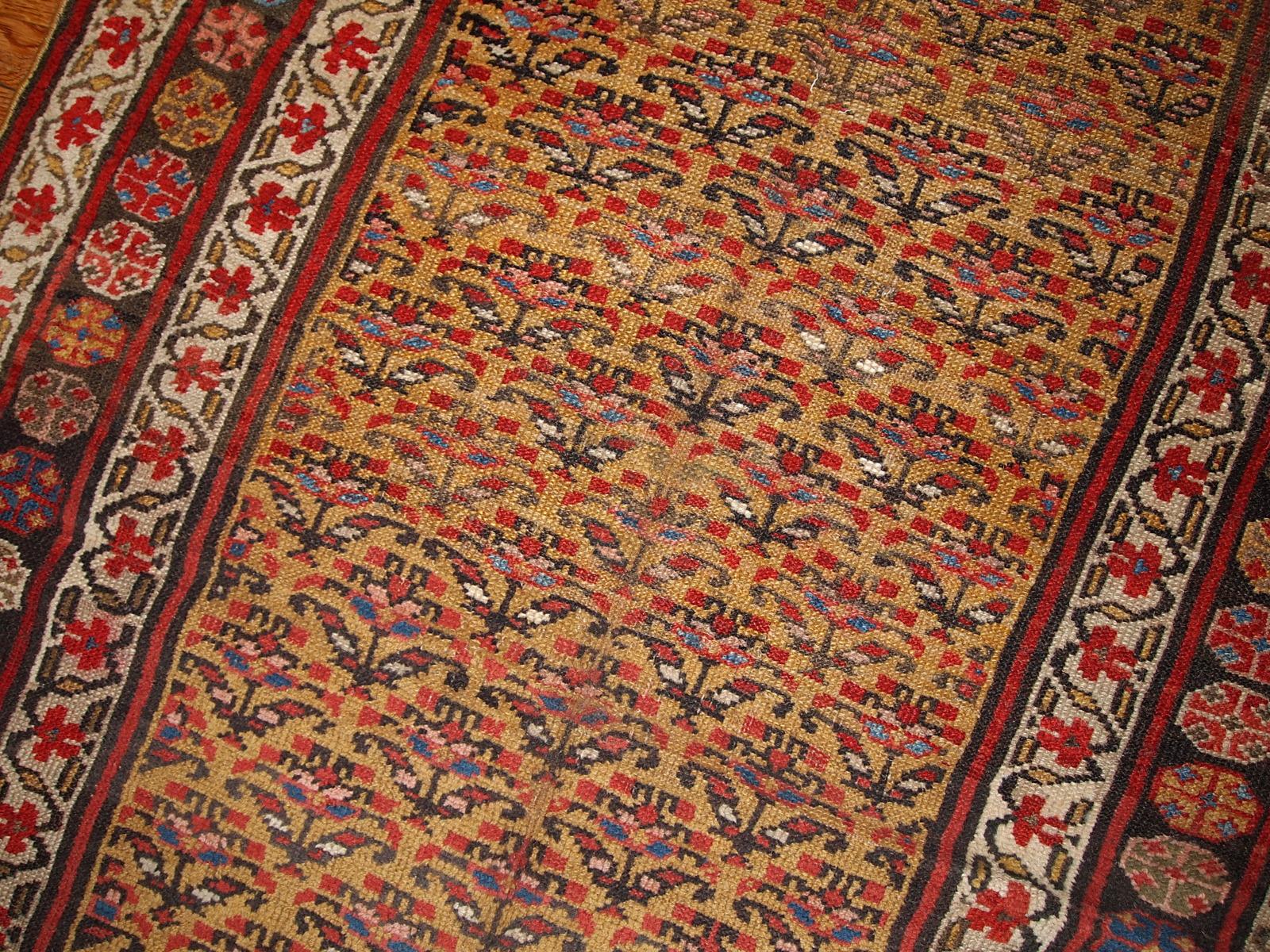 Handgefertigter antiker Teppich im kurdischen Stil, 1880, 1B414 (Asiatisch) im Angebot