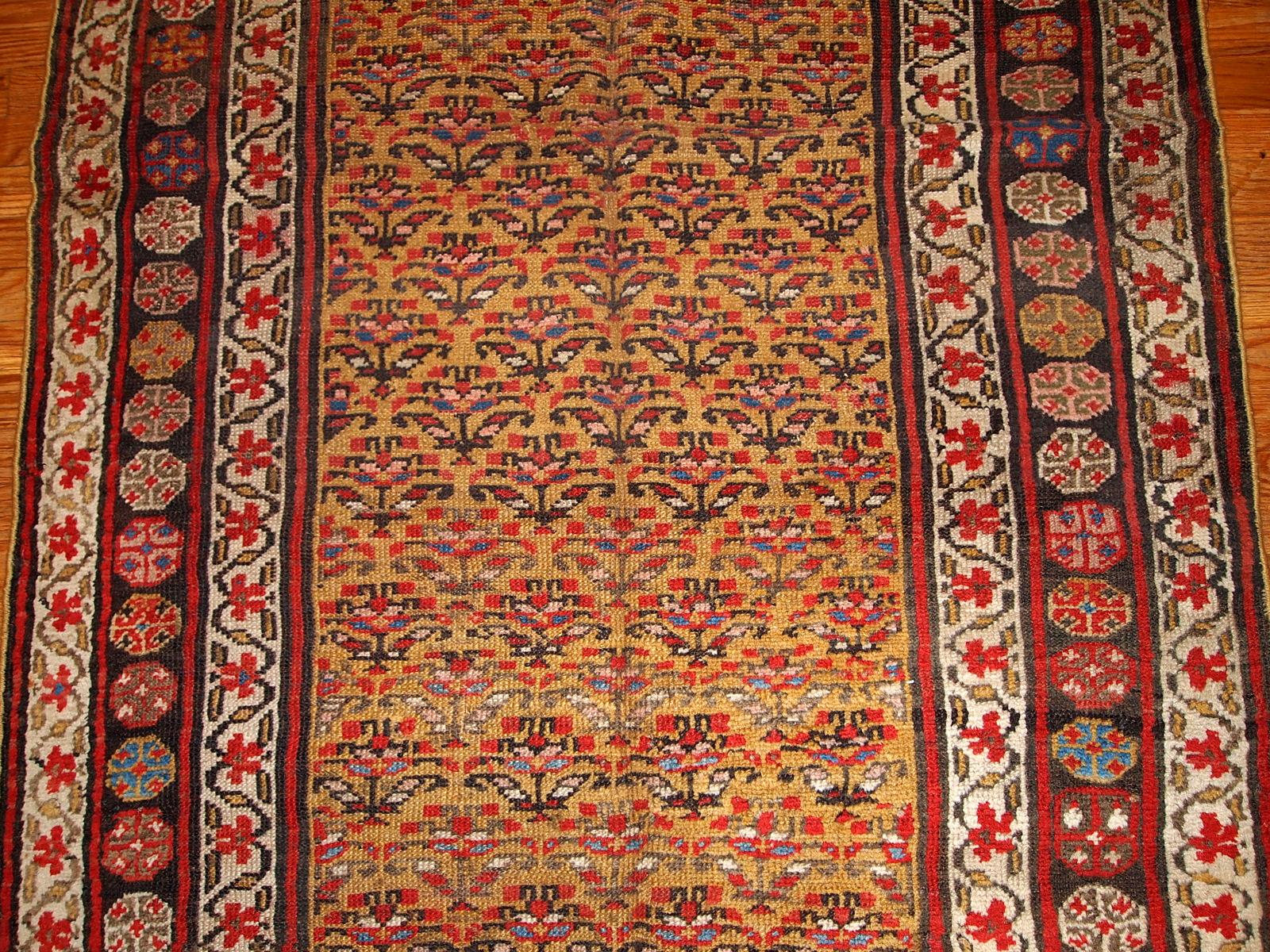 Handgefertigter antiker Teppich im kurdischen Stil, 1880, 1B414 (Handgeknüpft) im Angebot