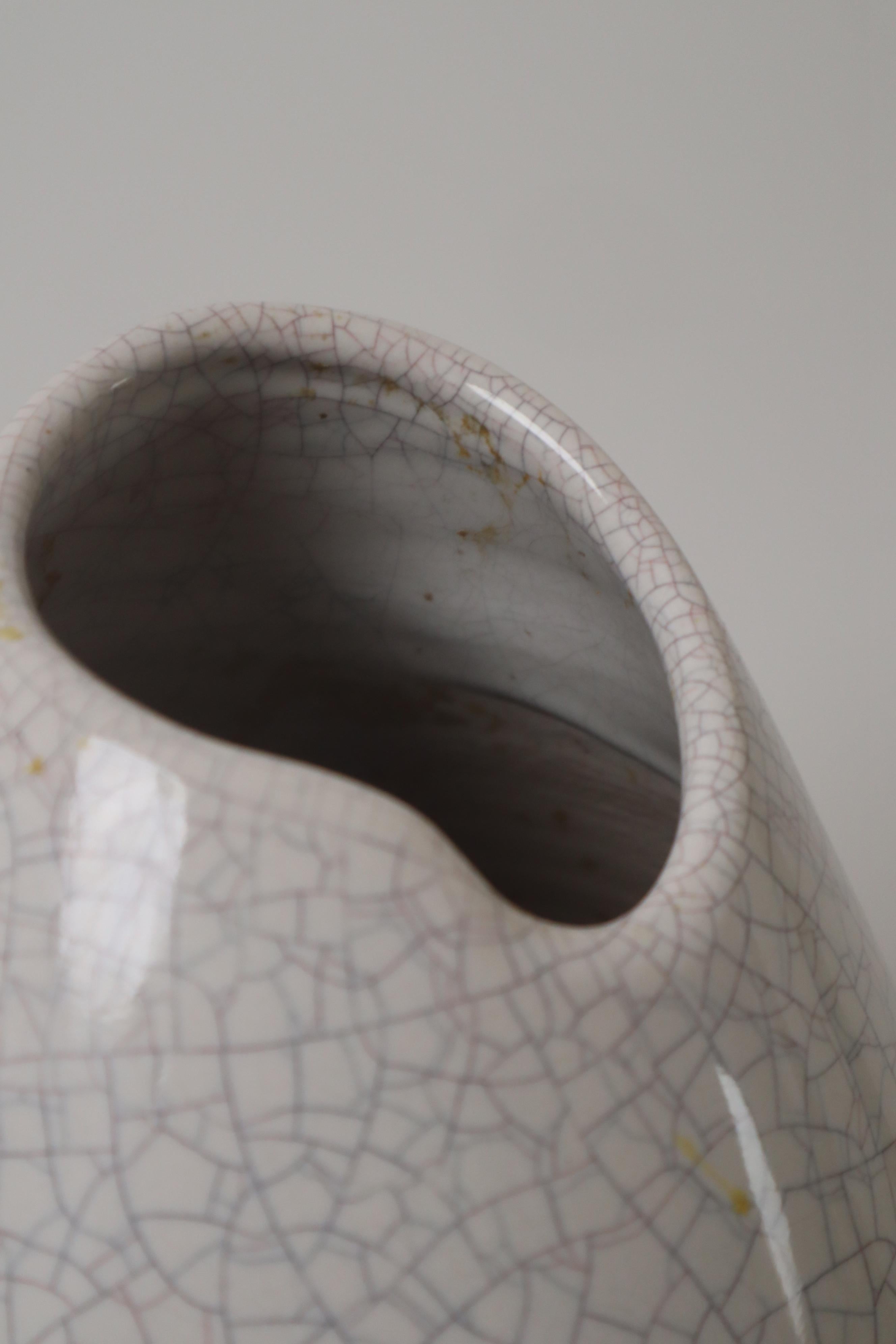 Tedesco Vaso a crepe Big Fischmaul fatto a mano Germania anni '50 in vendita