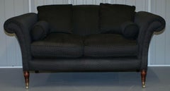 Handmade Black and Silver Upholstered Sofa Light Hardwood Frame Part of a Suite