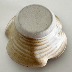 Hand Made Blue and Purple Ikebana Style Pottery 3 Stem Vase/Bowl