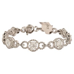 Hand Made Bracelet in 14K White Gold with Diamonds
