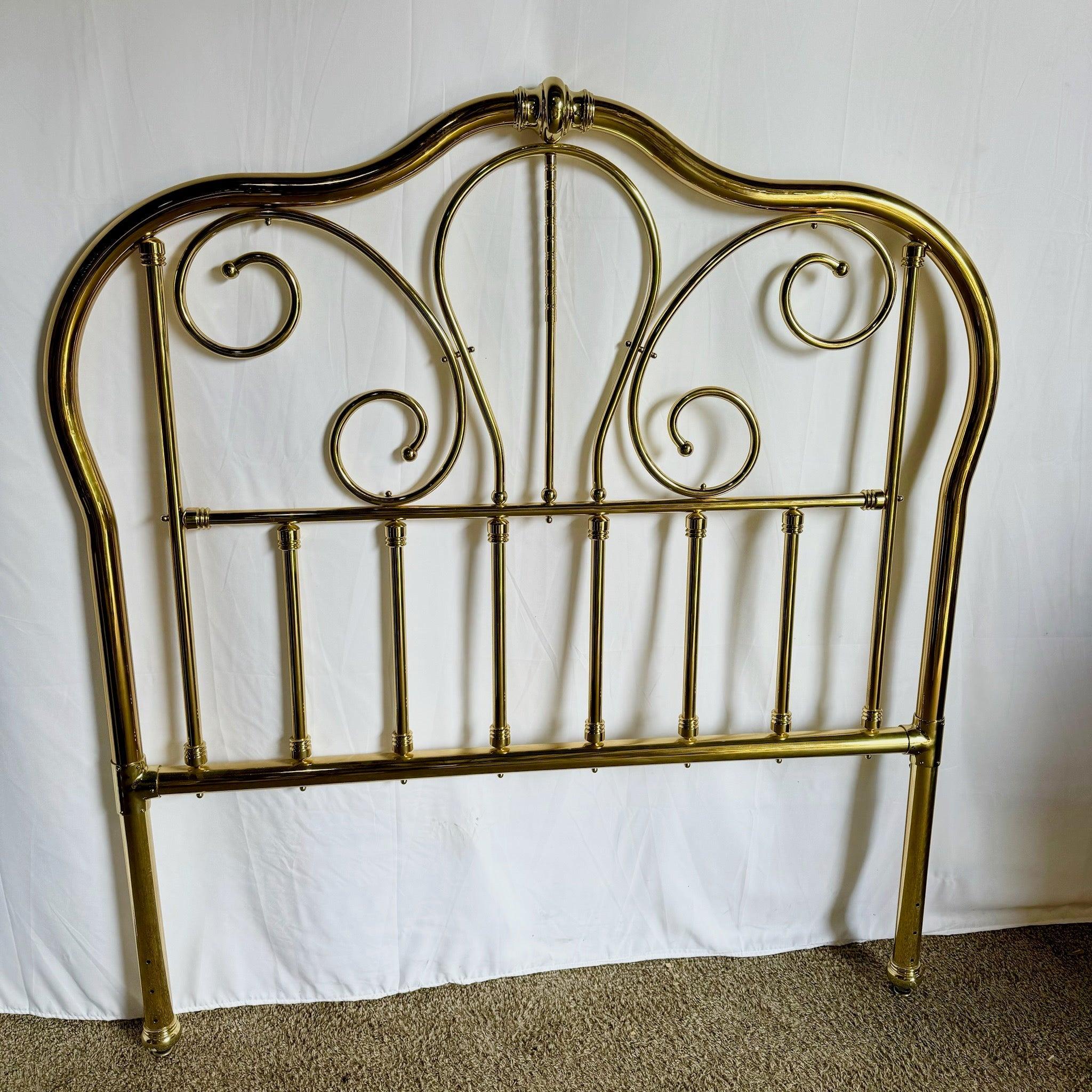 American Hand Made Brass Queen Headboard and Footboard by Joao Isabel For Sale