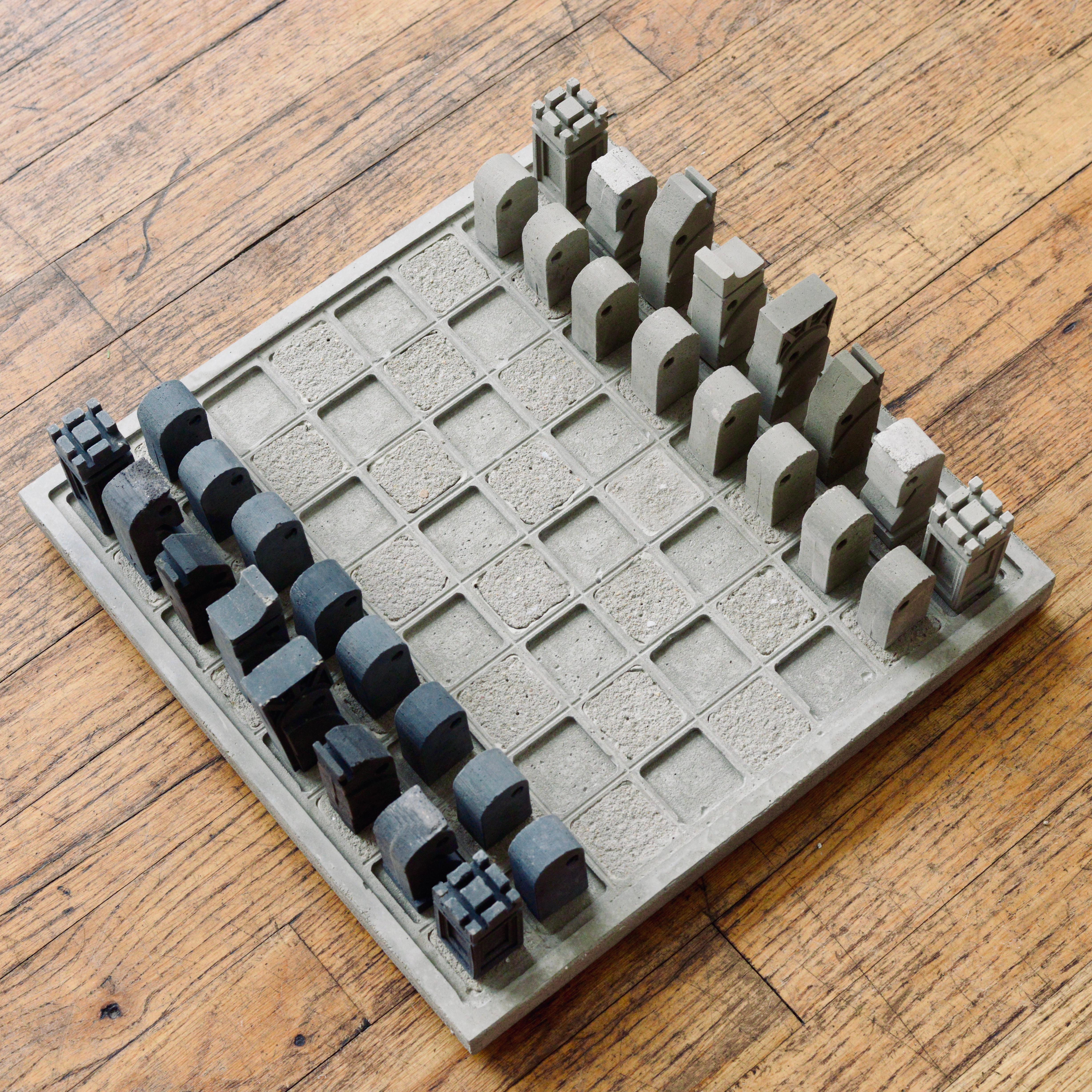 Organic Modern Hand Made Brutalist Chess Set by Jordy Virguetti