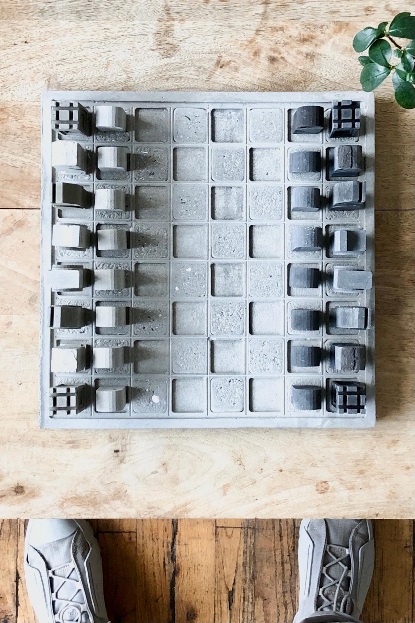 American Hand Made Brutalist Chess Set by Jordy Virguetti