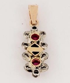 Hand-Made Burmese Ruby Pendant in 14K Palladium with Diamonds