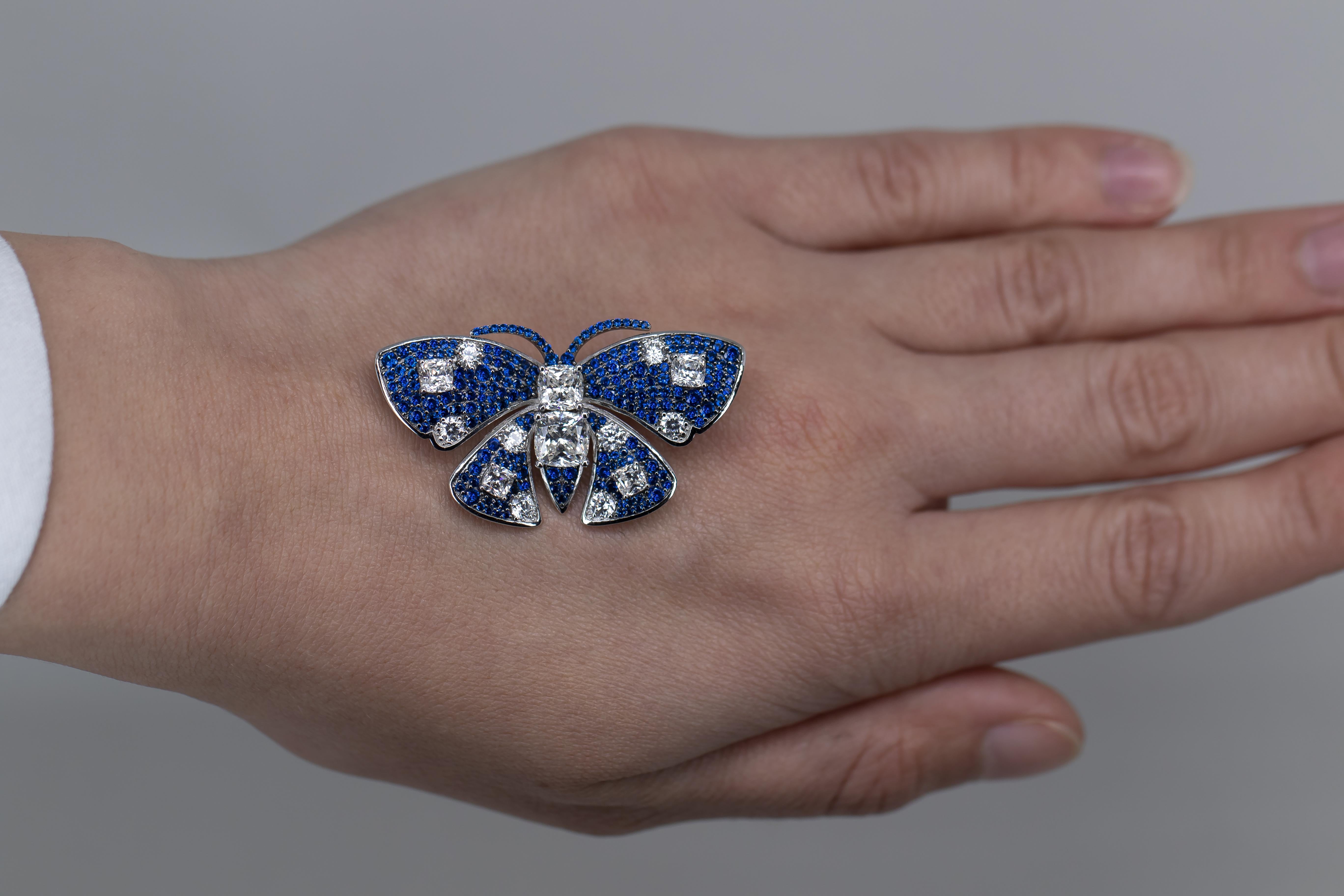 Hand Made Butterfly Brooch
Gemstone: AAA Grade Cubic Zirconia
Metal: Rhodium on Sterling Silver
Style: French
