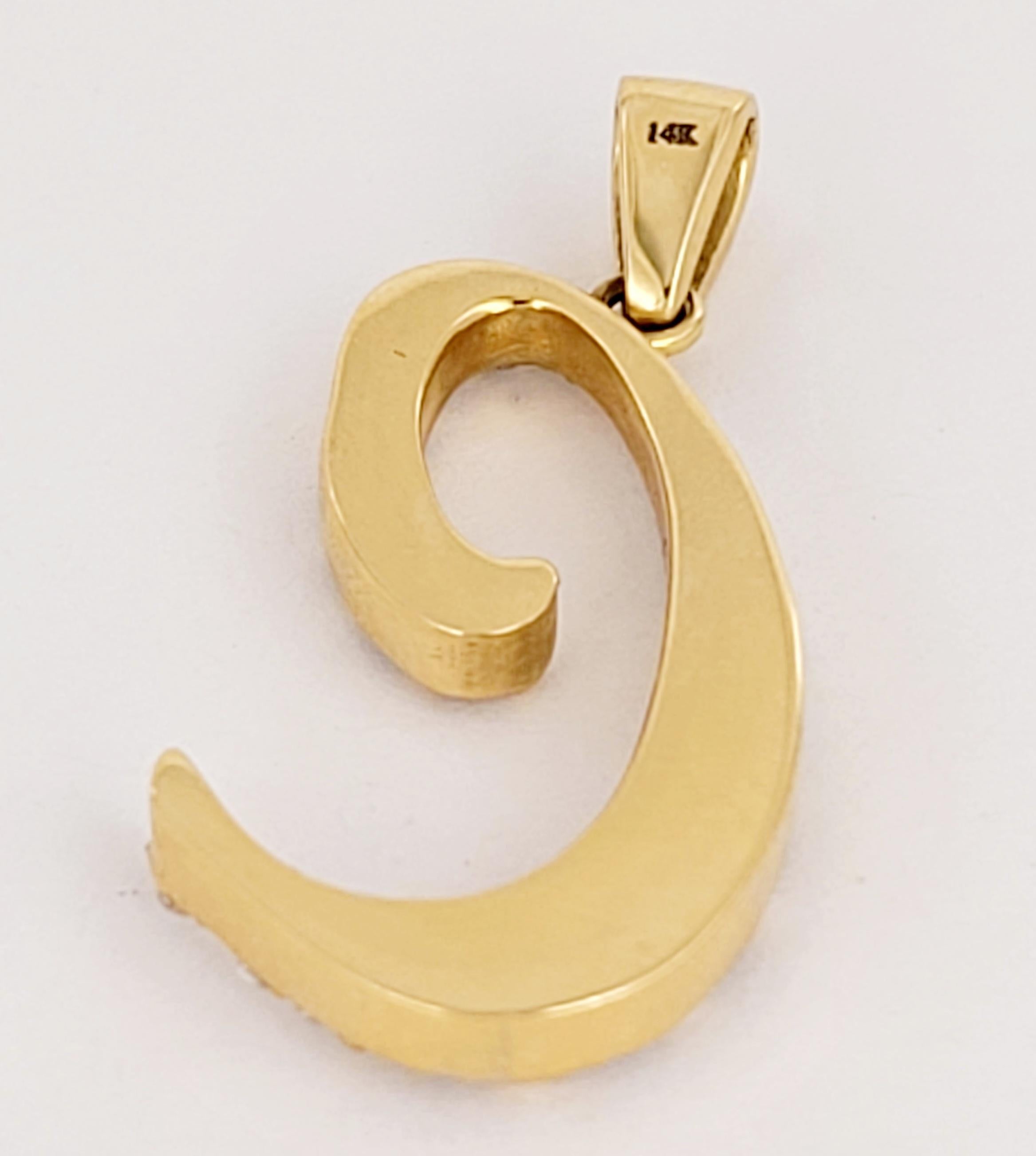 Hand Made A.I.C. en or jaune 14K  avec des diamants en vente 2
