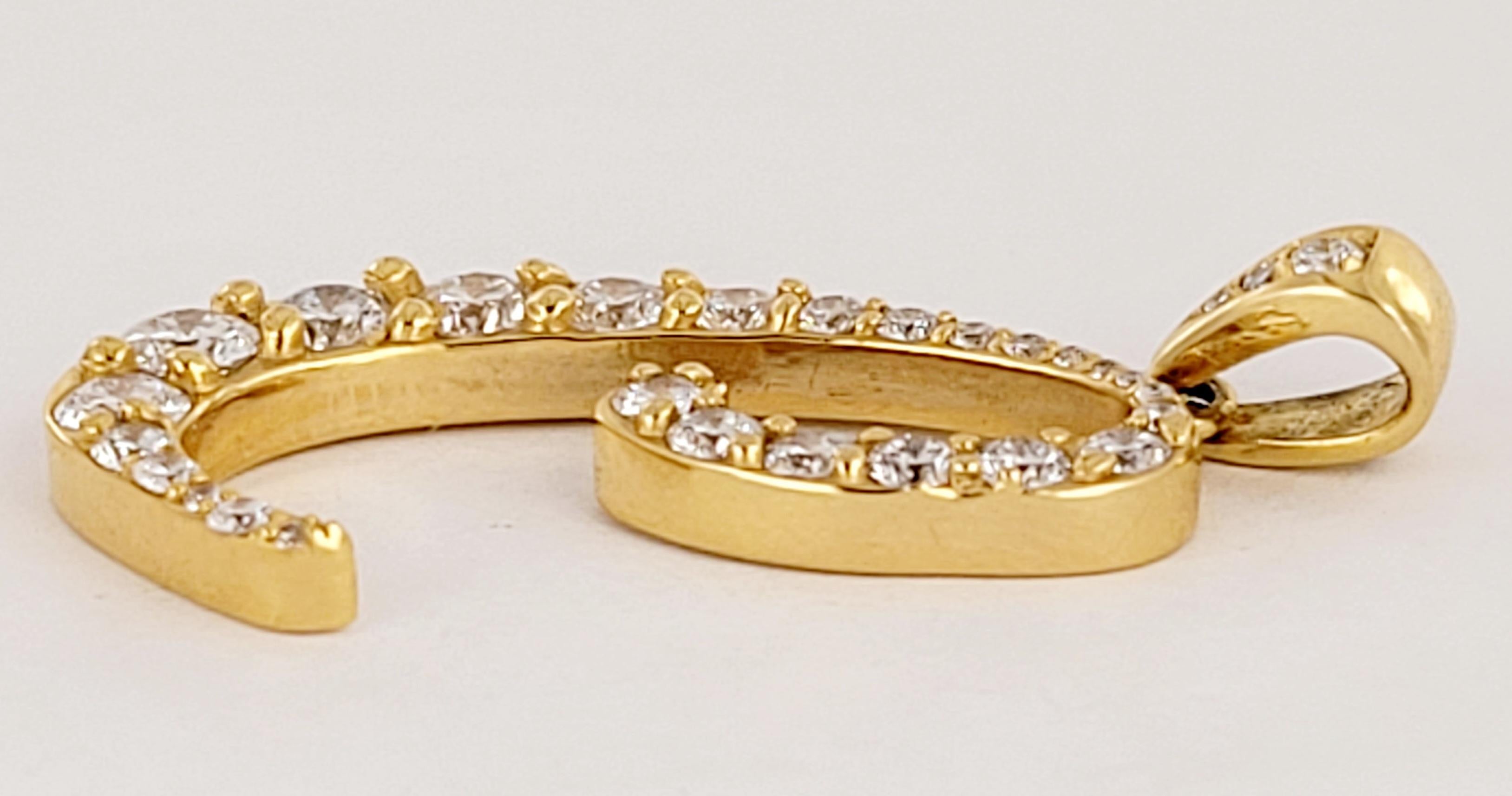 Hand Made A.I.C. en or jaune 14K  avec des diamants en vente 3