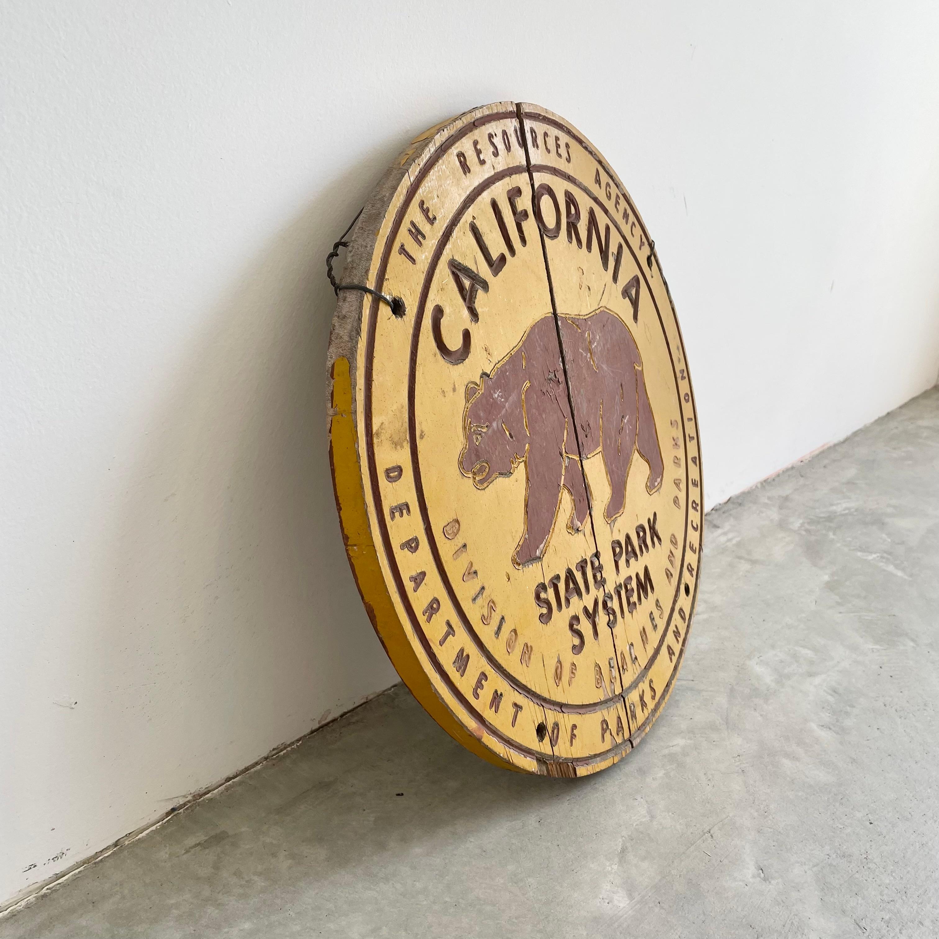Hand-Crafted Handmade California State Park System Wooden Sign, circa 1970's For Sale