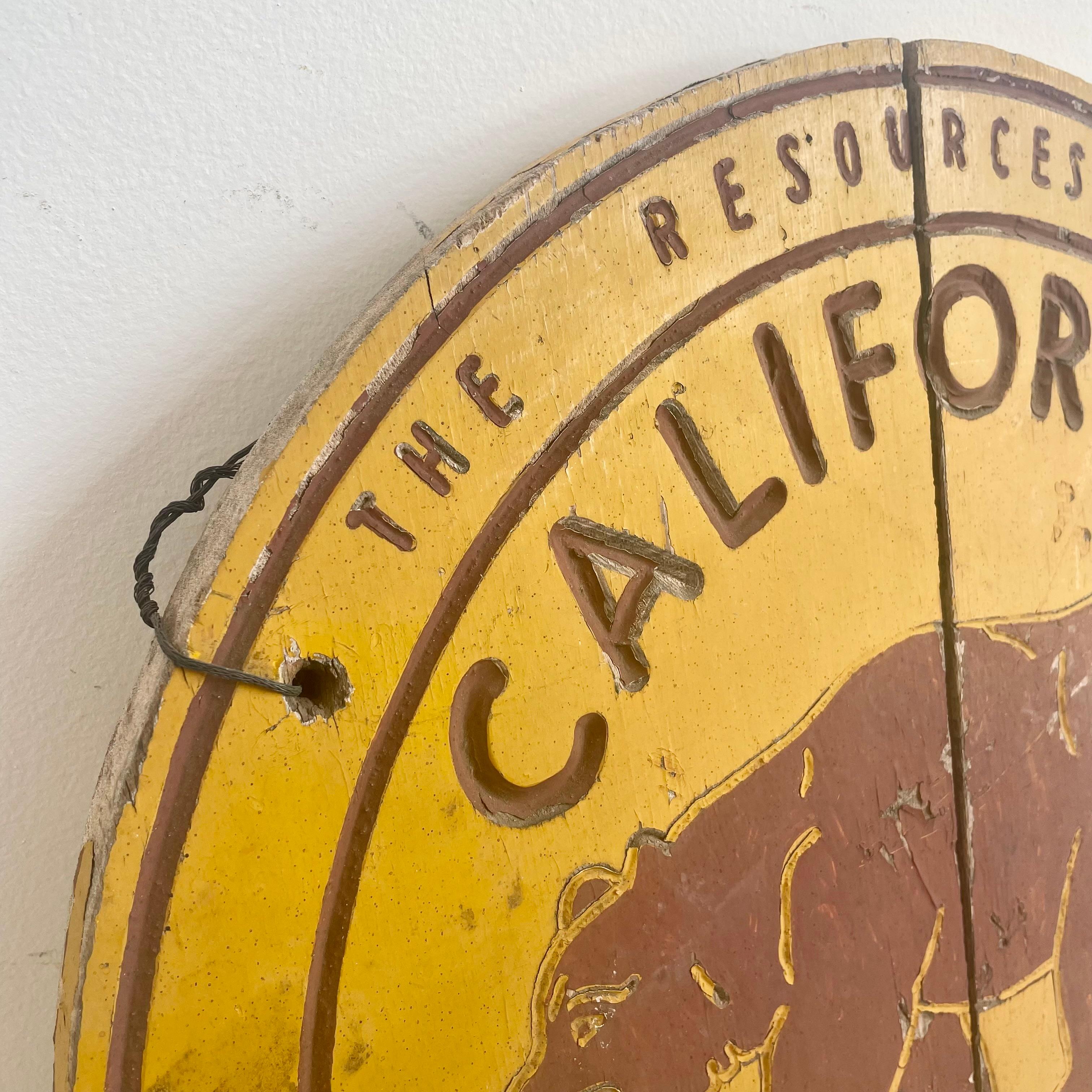 Metal Handmade California State Park System Wooden Sign, circa 1970's For Sale