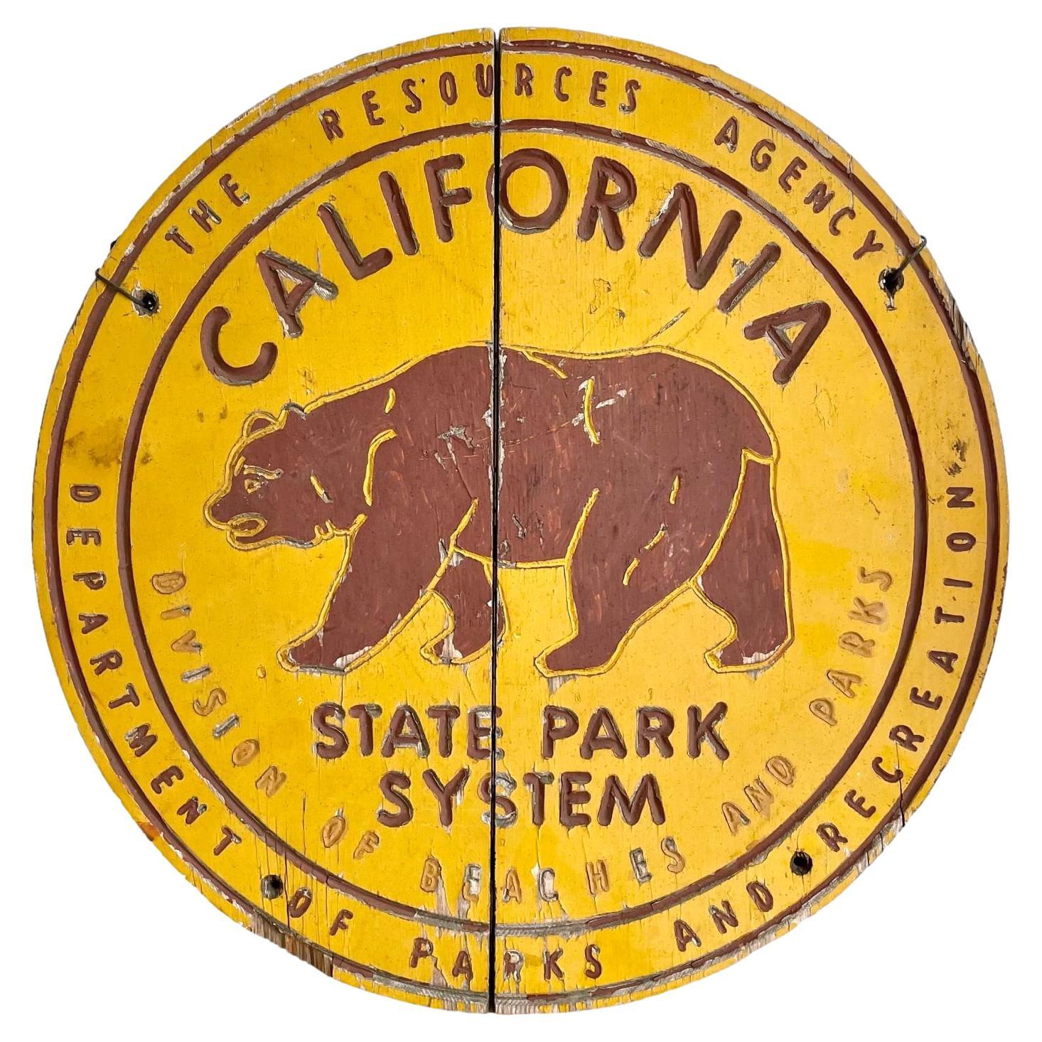 Handmade California State Park System Wooden Sign, circa 1970's For Sale