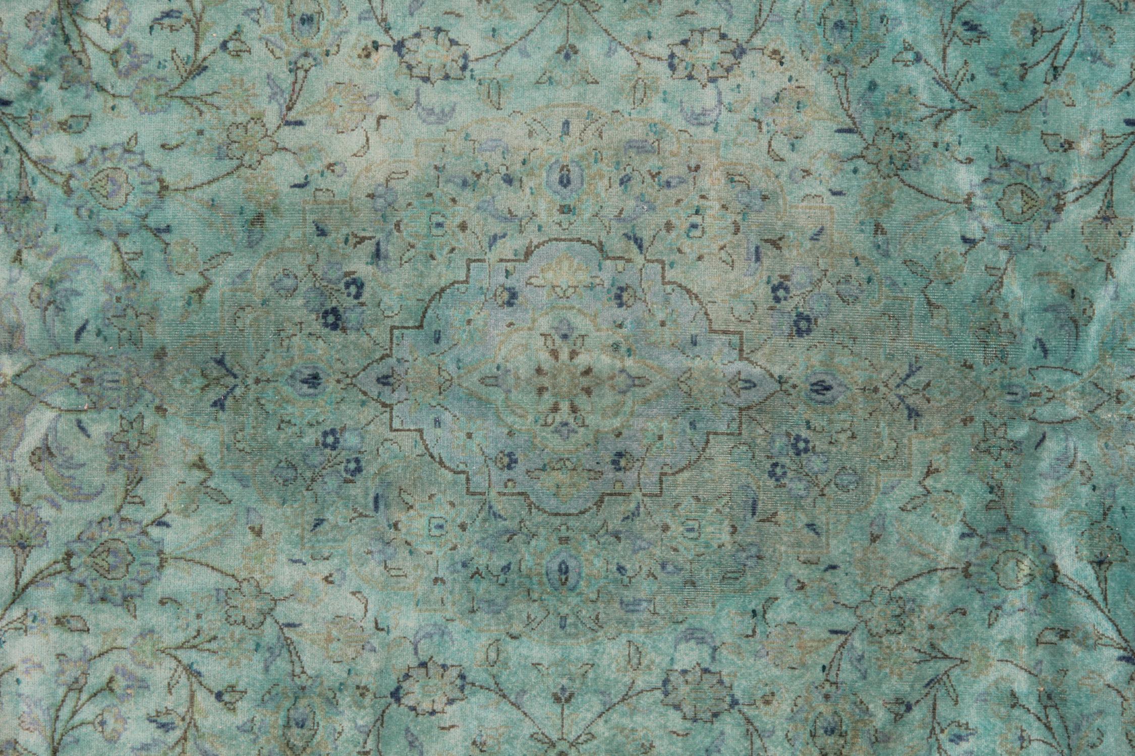Afghan Hand Made Carpet, Oriental Rug Over Dyed Vintage Blue Rugs for Sale For Sale