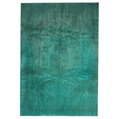 Handgefertigter Teppich, orientalischer Teppich übergefärbte blaue Vintage-Teppiche im Angebot