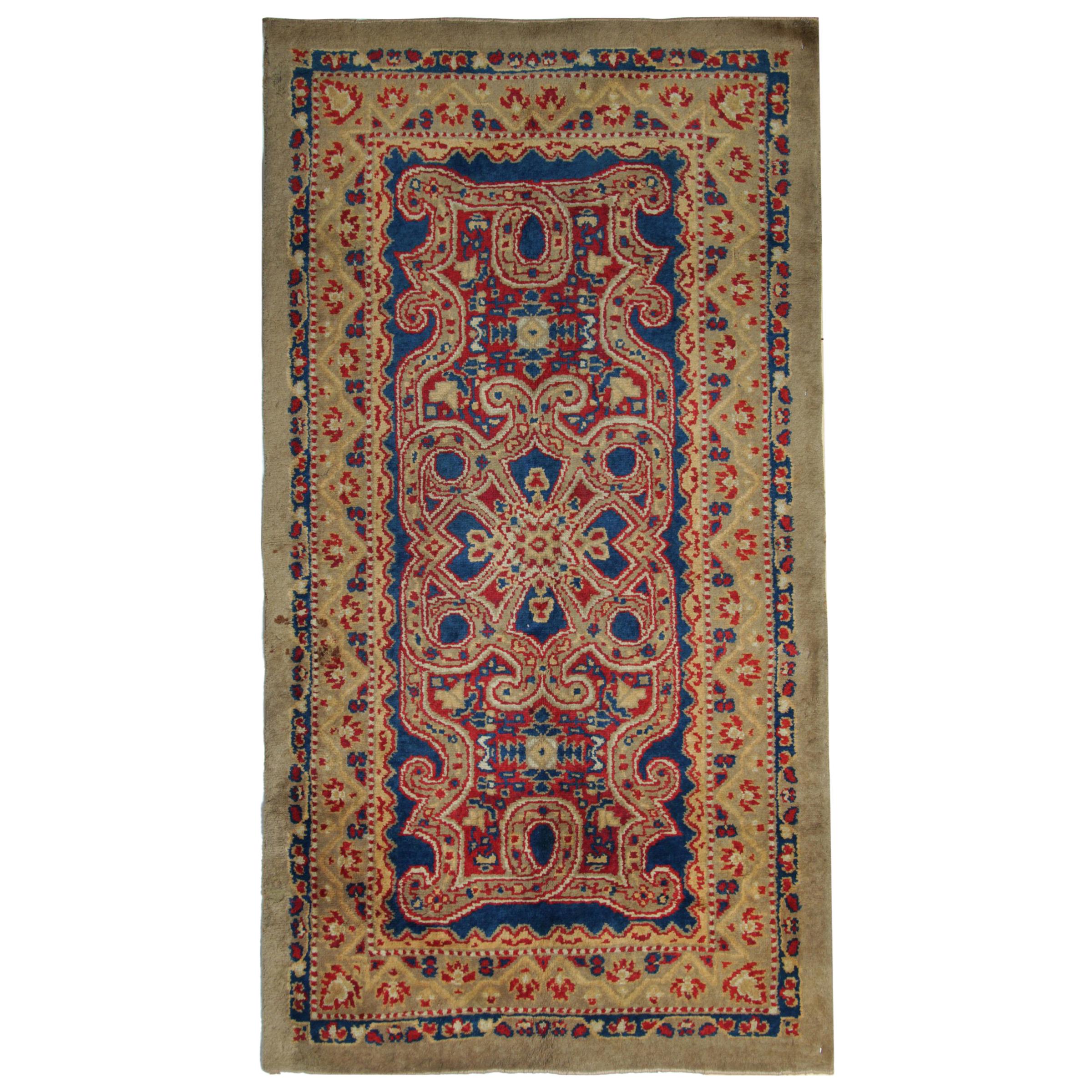 Handmade Carpet Rugs, Exceptional Antique British Axminster, Art Deco Rugs For Sale