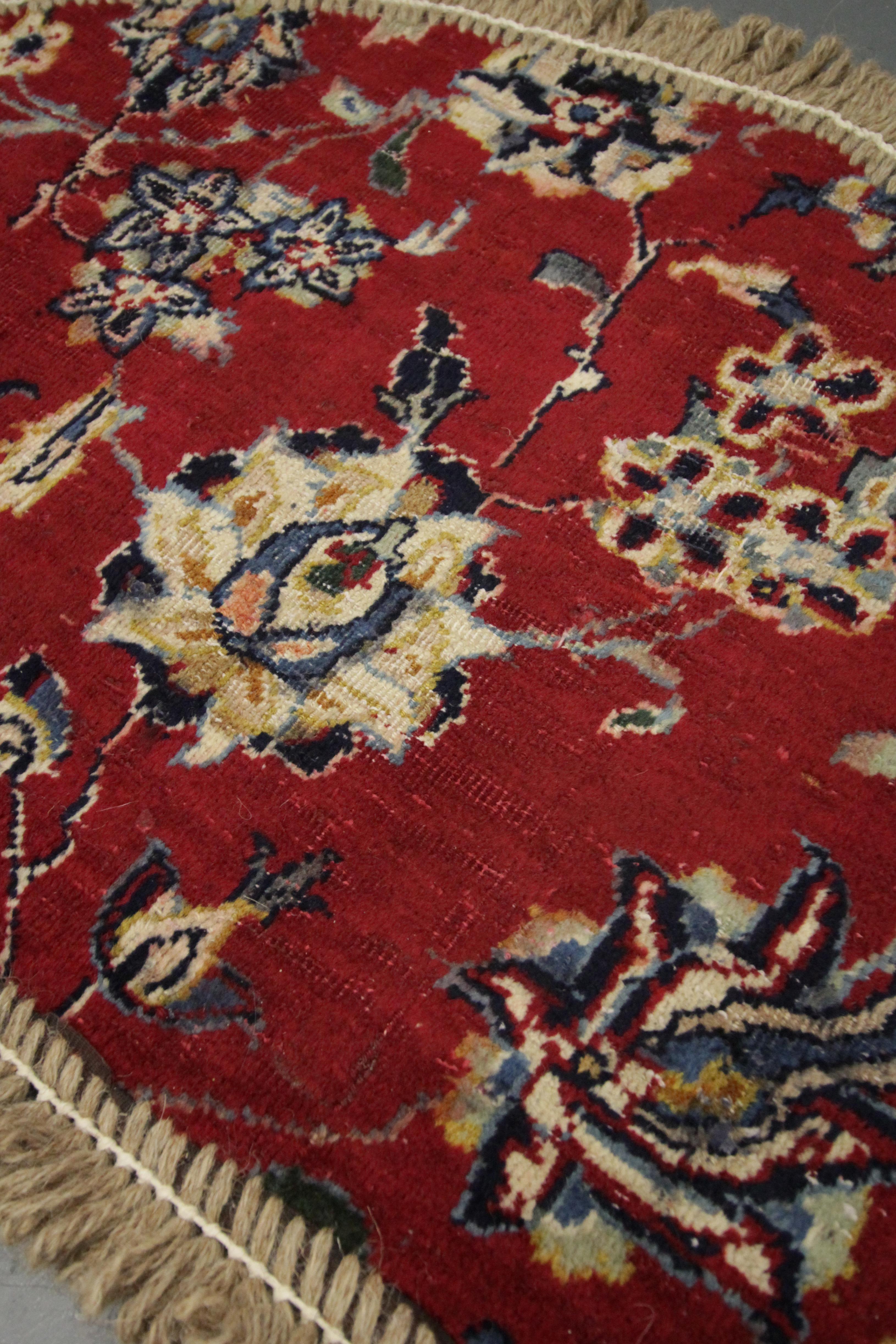 Rustic Handmade Carpet Semicircle Entrance Way Mat, Vintage Oriental Rug Door Mat