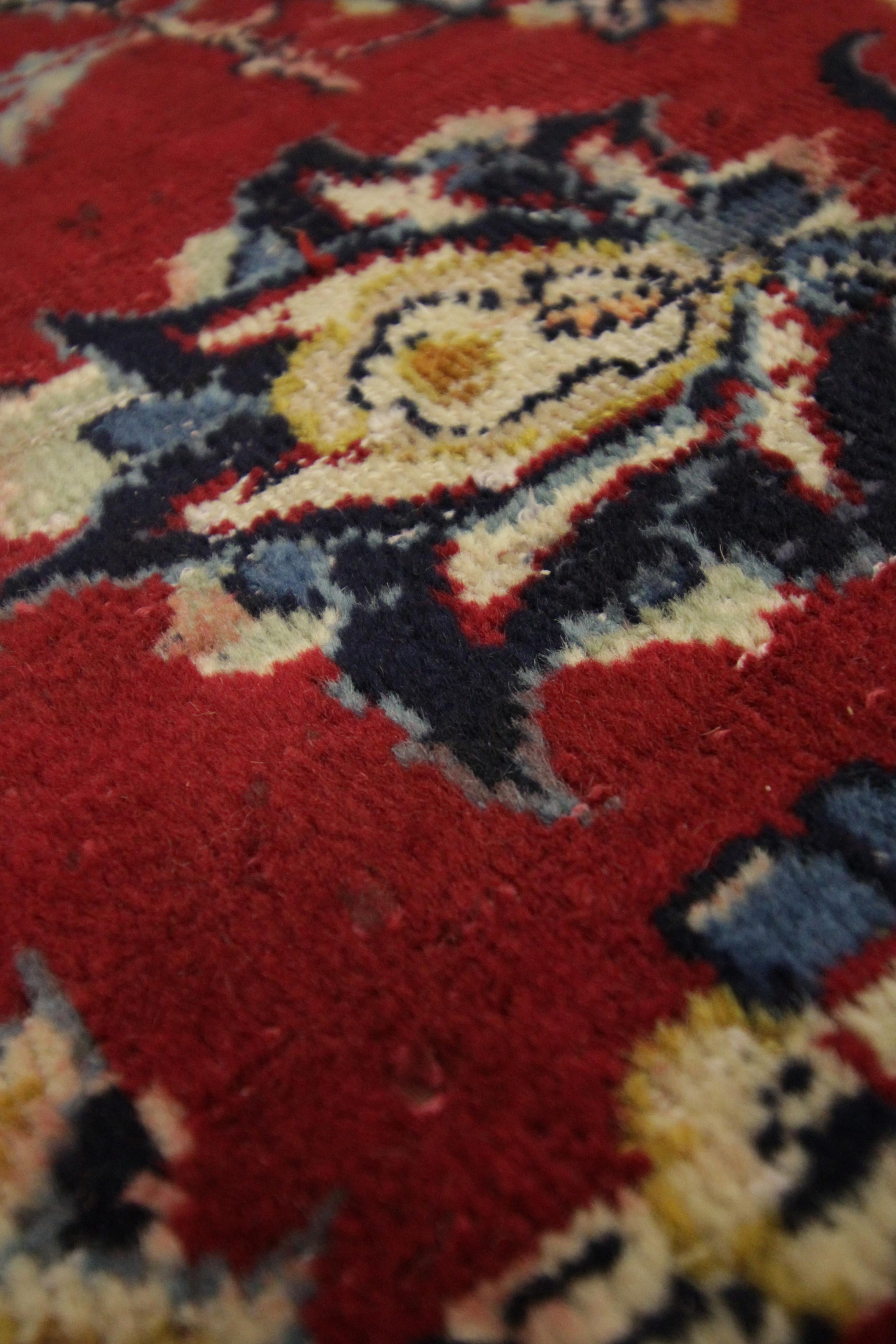 Vegetable Dyed Handmade Carpet Semicircle Entrance Way Mat, Vintage Oriental Rug Door Mat