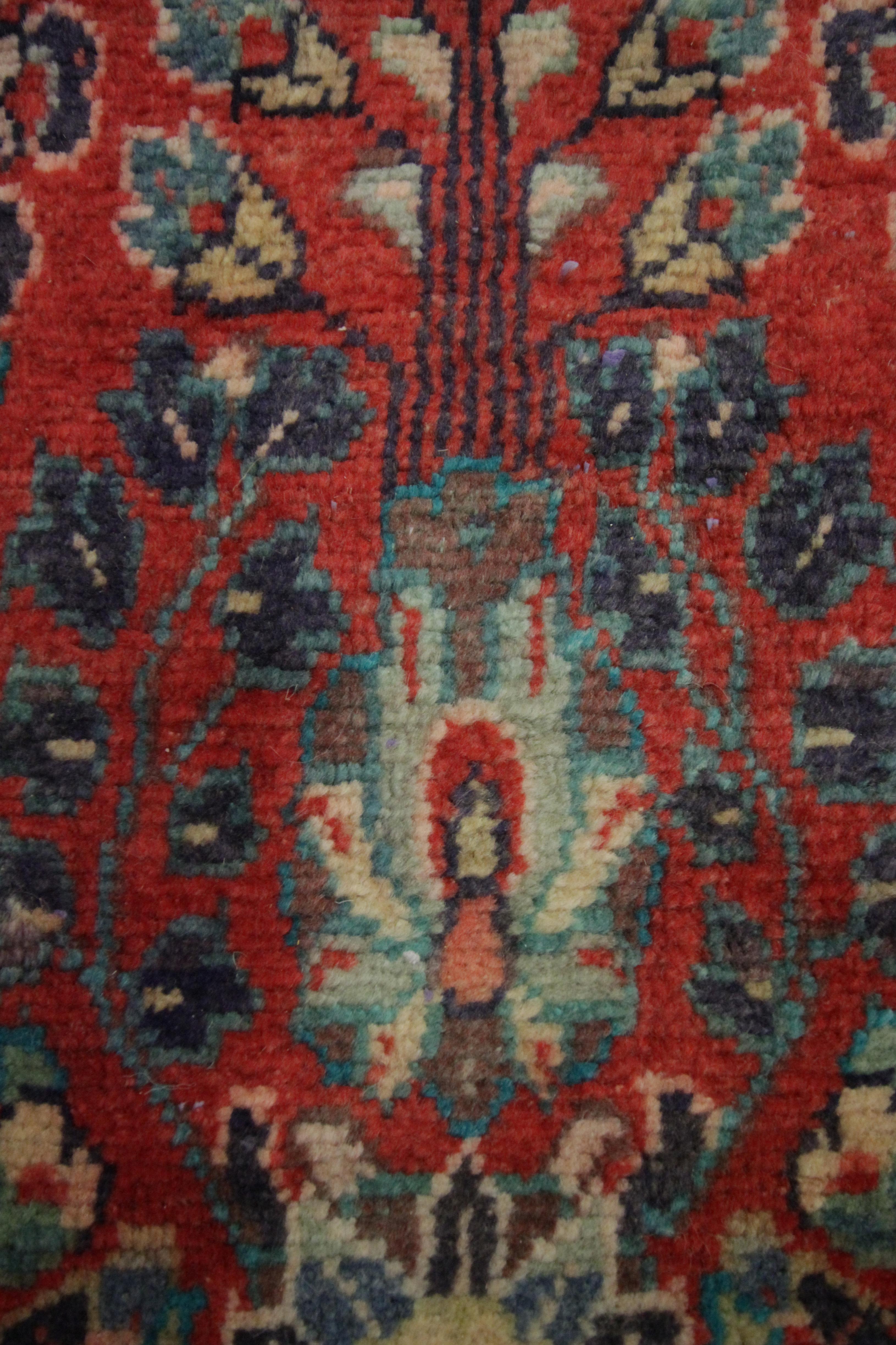 Handmade Carpet, Semicircle Entrance Way Mat Vintage Oriental Rug Door Mat In Excellent Condition In Hampshire, GB
