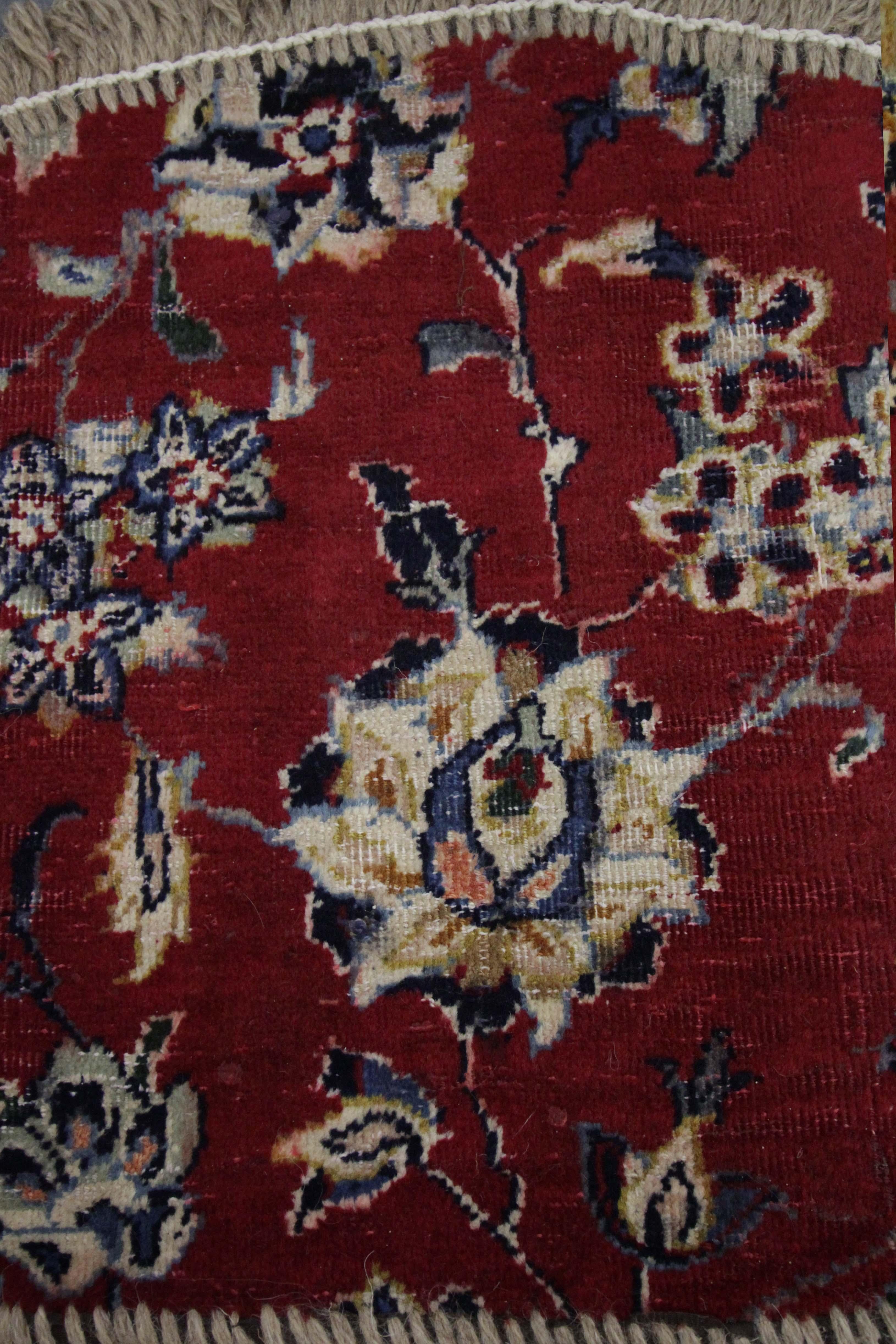 Wool Handmade Carpet Semicircle Entrance Way Mat, Vintage Oriental Rug Door Mat