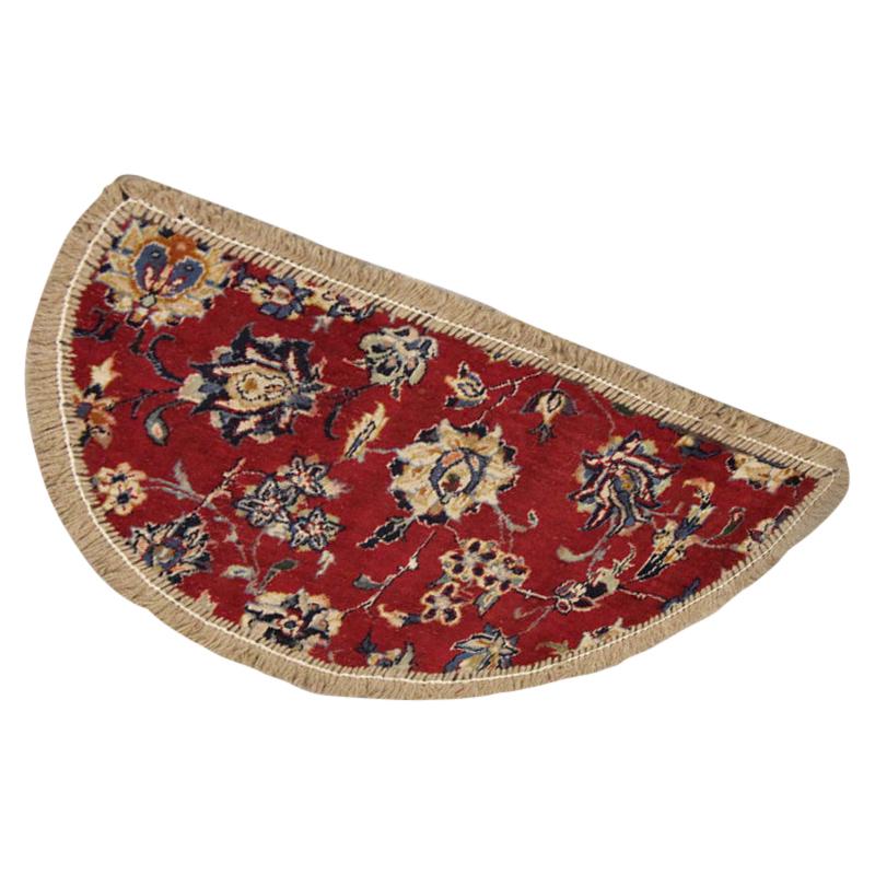Handmade Carpet Semicircle Entrance Way Mat, Vintage Oriental Rug Door Mat
