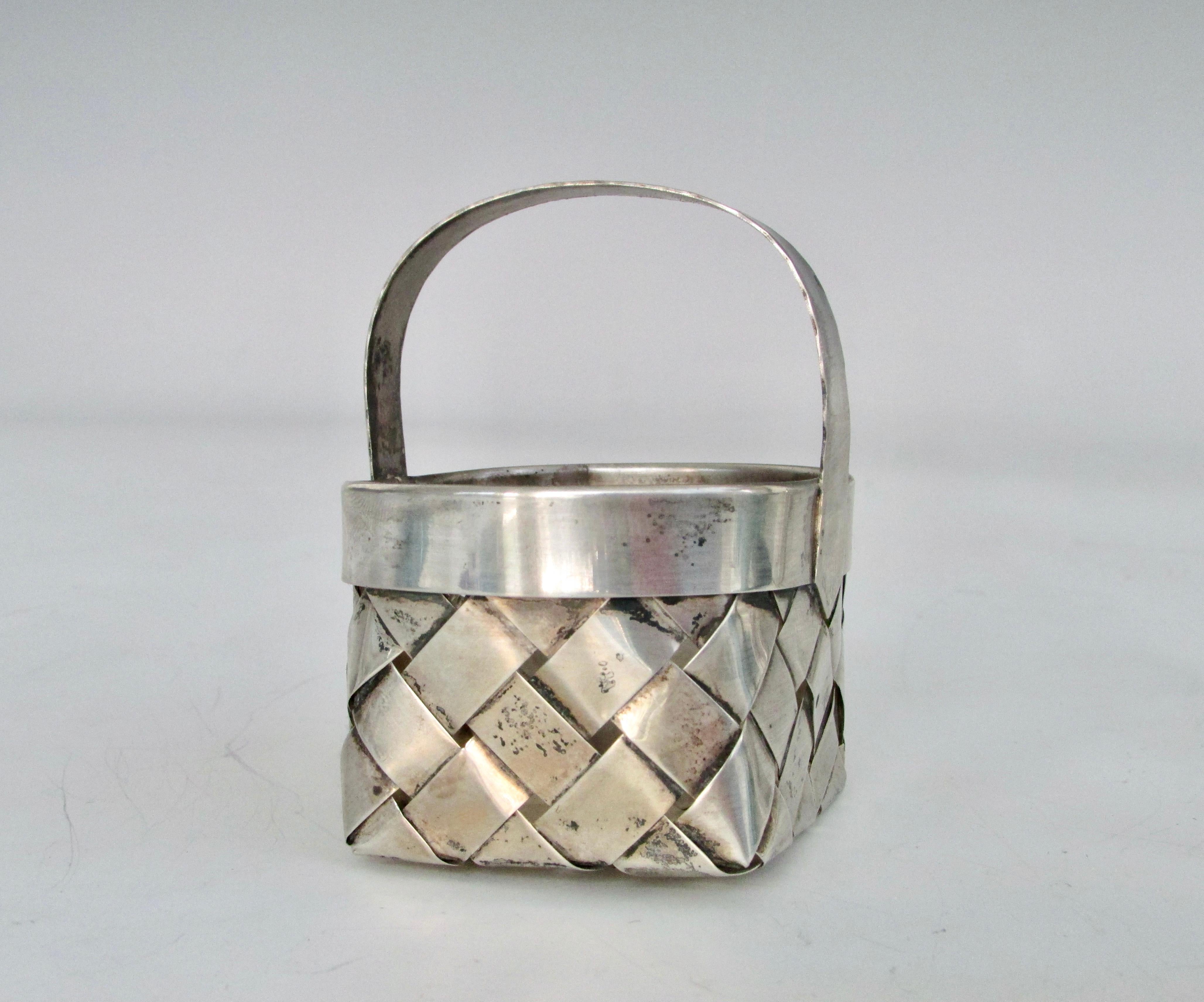 Hand Made Cartier Woven Sterling Silver Basket 2