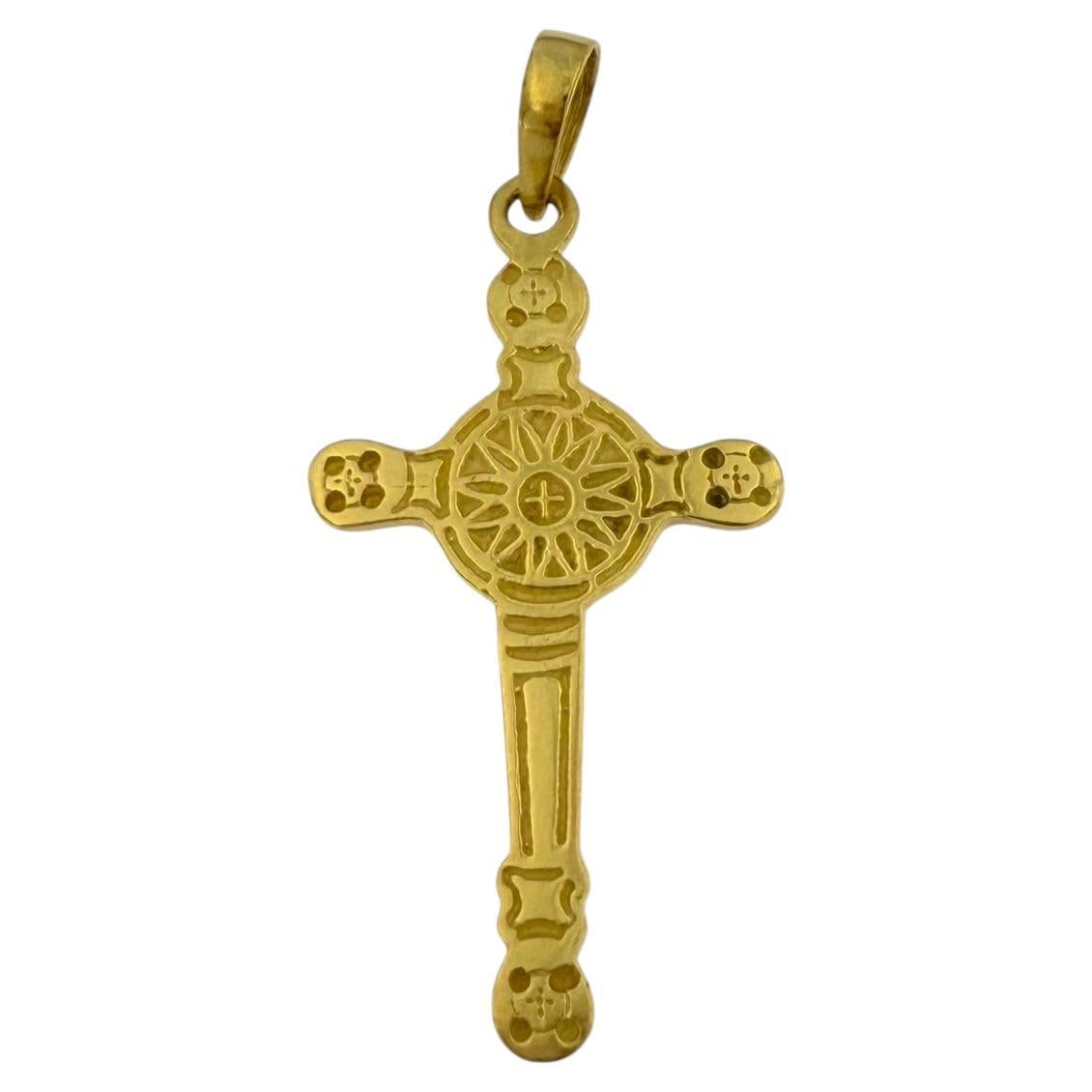 Hand-Made Celtic 18 karat Yellow Gold Cross