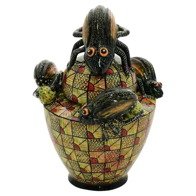 Ceramic Monkey jewelry box, hand made in South Africa For Sale at 1stDibs