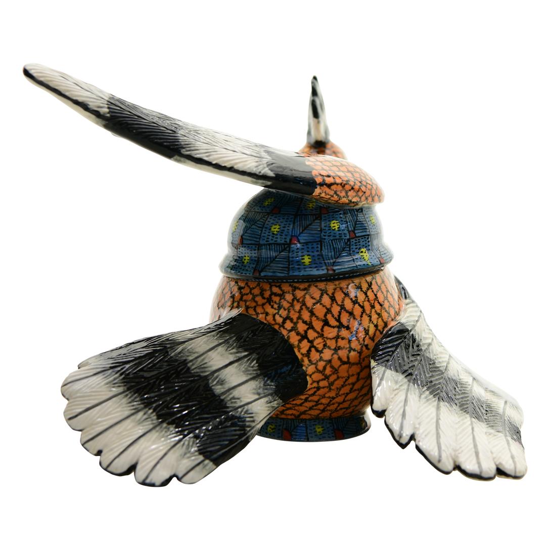 Modern Hand made ceramic Hoopoe Jewelry Box made in South Africa